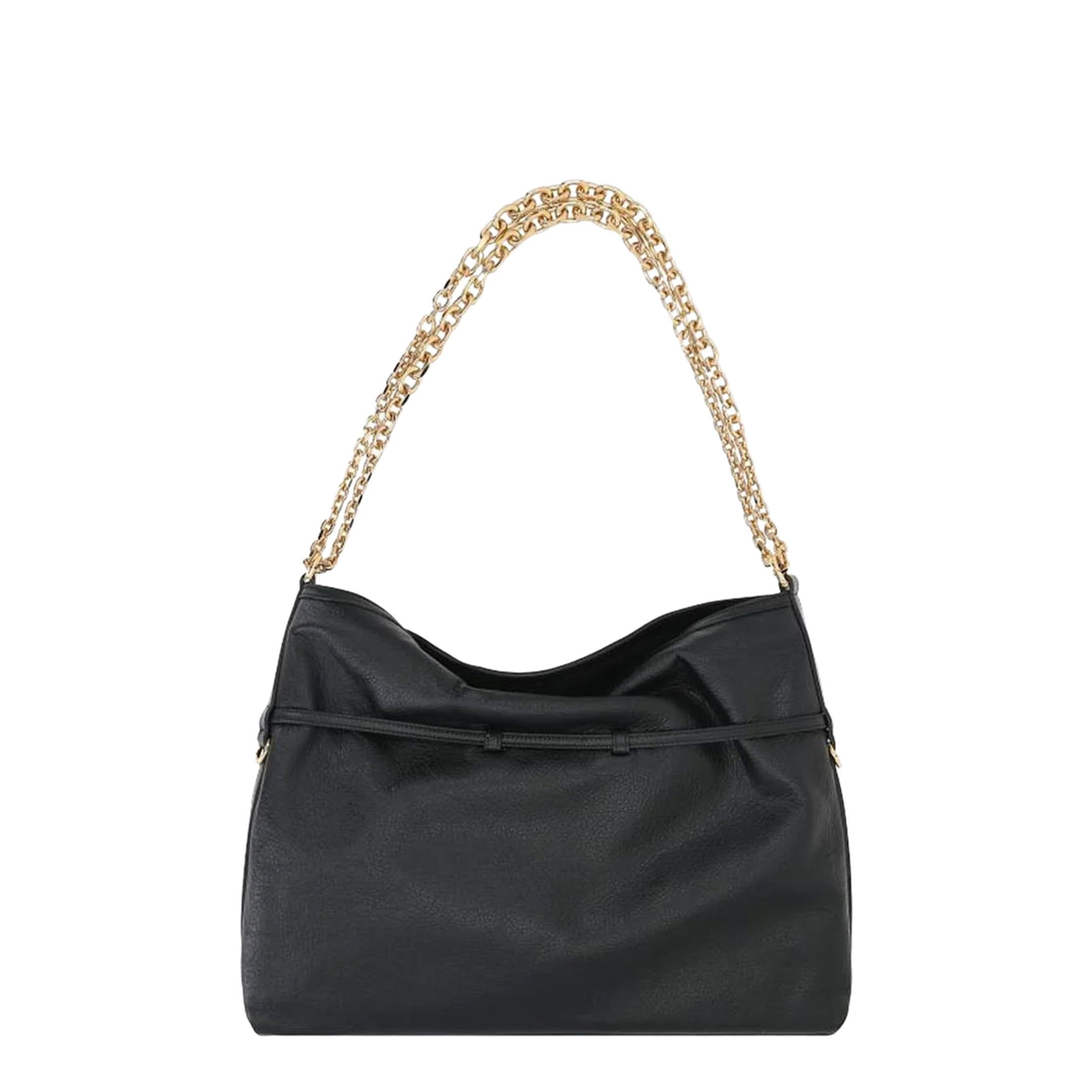 Voyou Chain Medium Grainy Leather Shoulder Bag