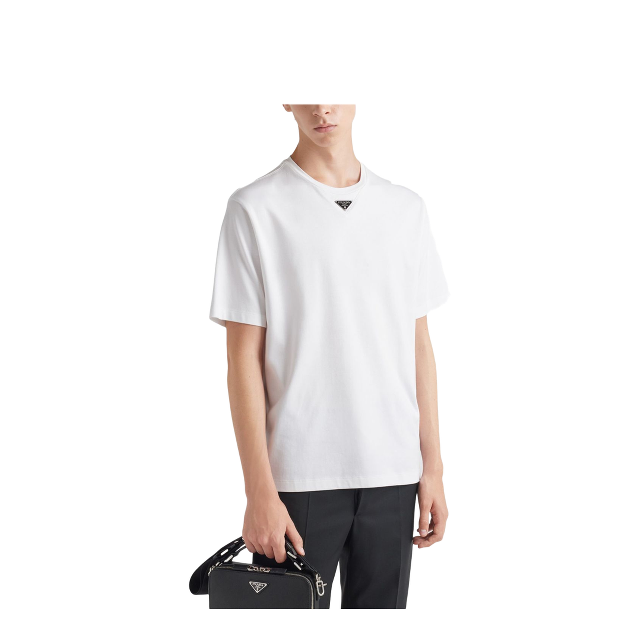 White T-shirt with triangle logo