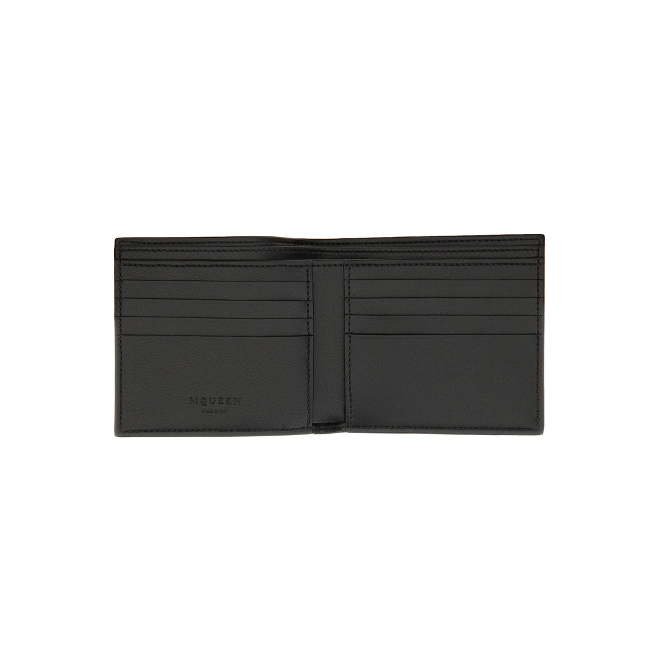 Alexander McQueen McQueen Bifold Wallet With Logo In Black Calfskin