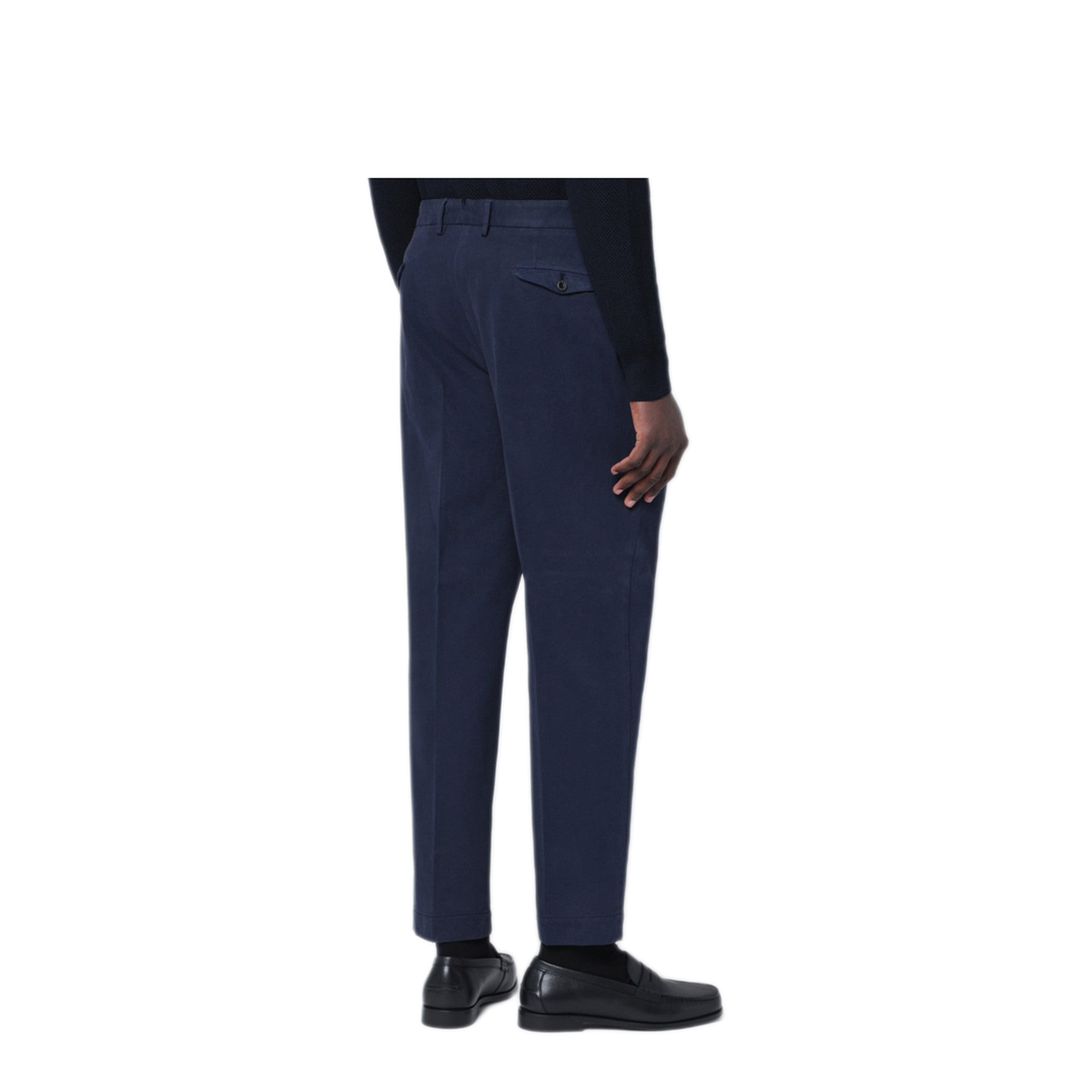 MAYFEYR - Santaniello - Navy Blue Cotton And Cashmere Trousers - ARECHITCR371179