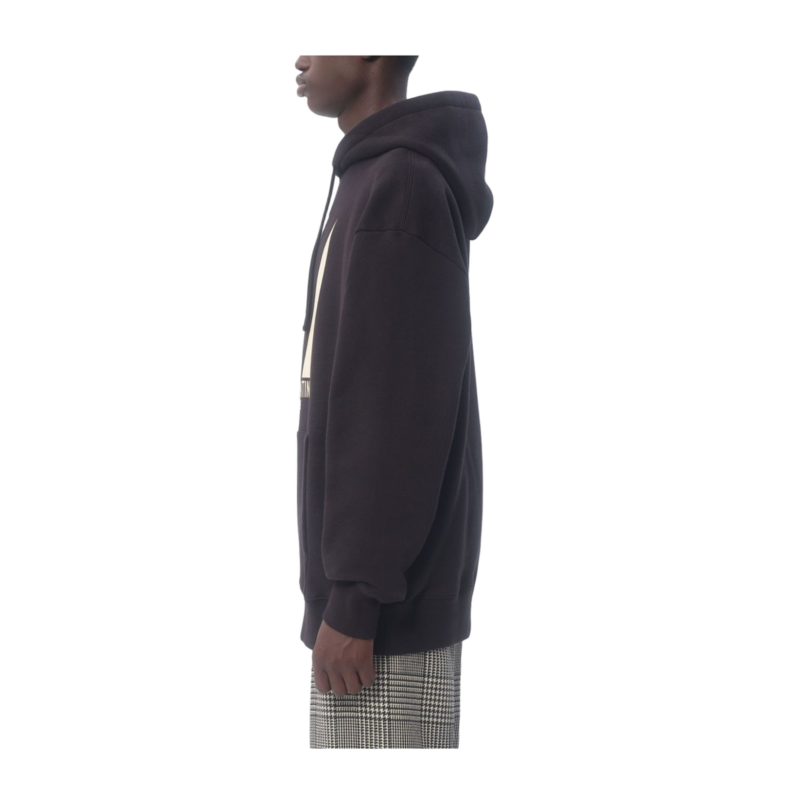 Black Cotton Drawstring Hoodie