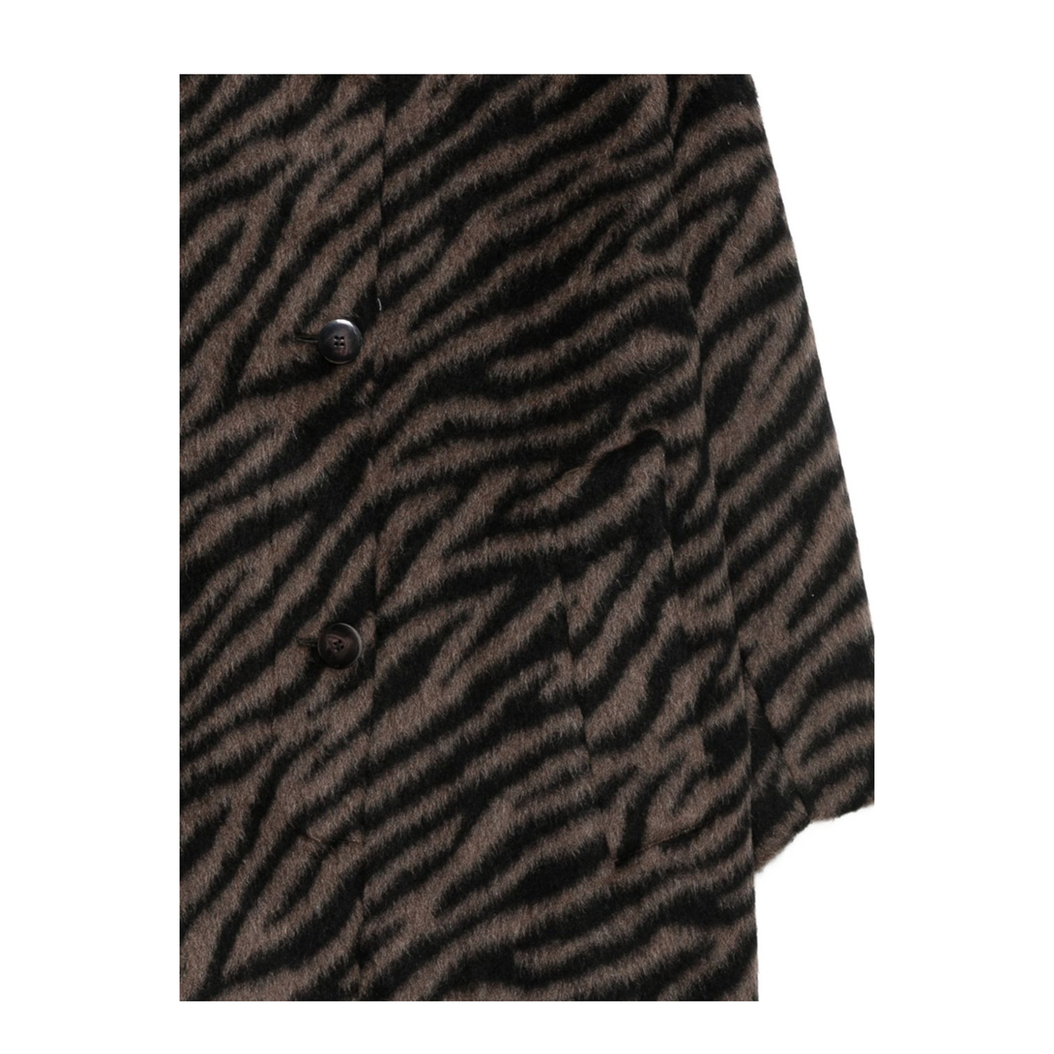MAYFEYR - Alysi - Brown Tiger Print Brushed Texture Coat - 166929A6239TIGRE