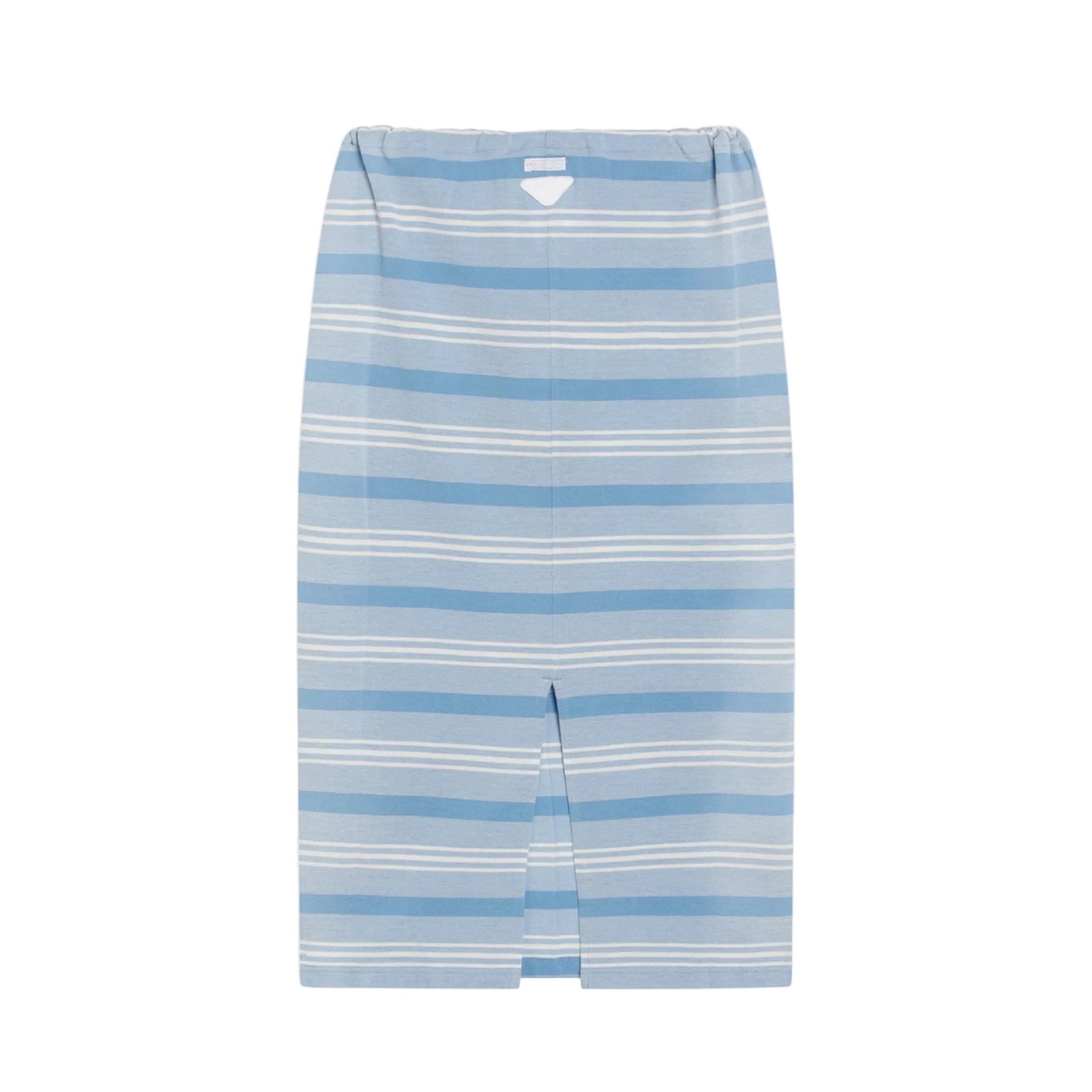 Midi Skirt in Striped Piquet Blue