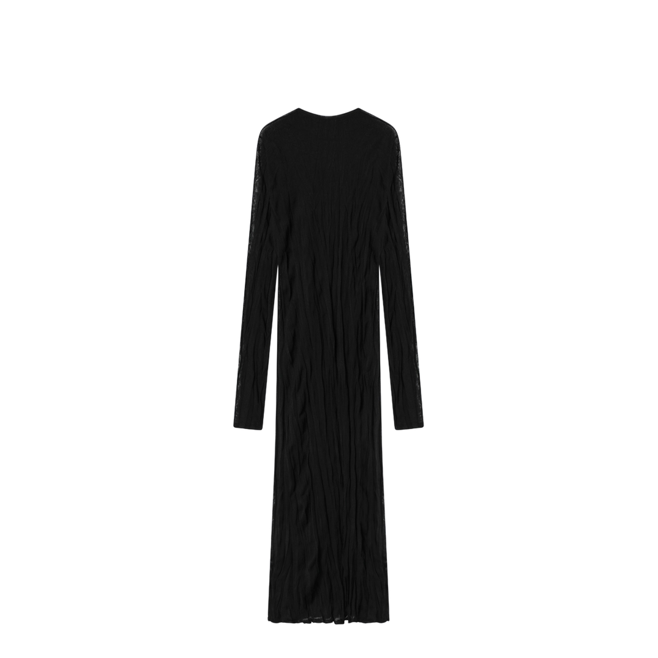MAYFEYR - Toteme - Crinkled Knit Maxi Dress With Long Sleeves In Black - 262-WRD0326YA0244001
