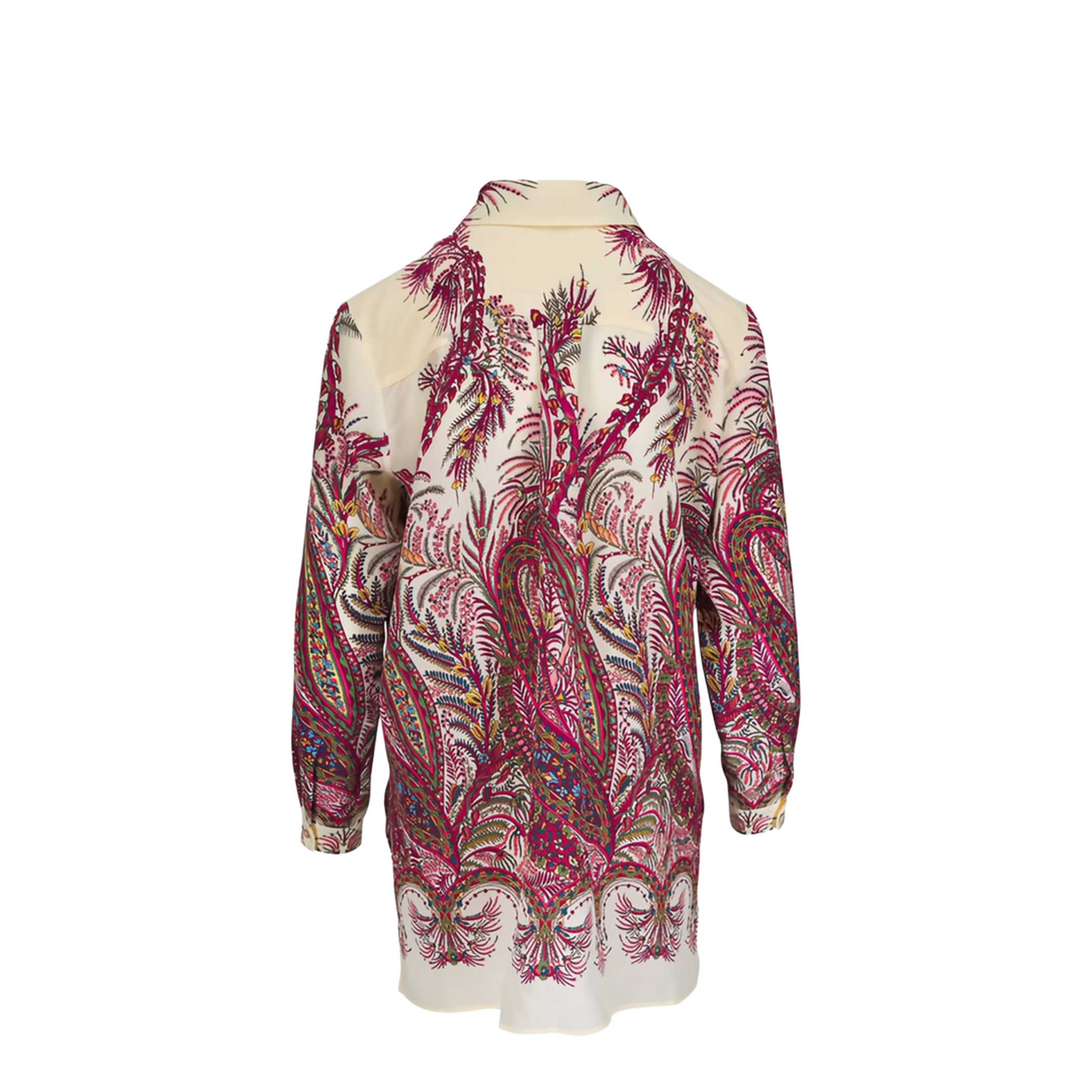 Paisley Print Crepe de Chine Silk Shirt