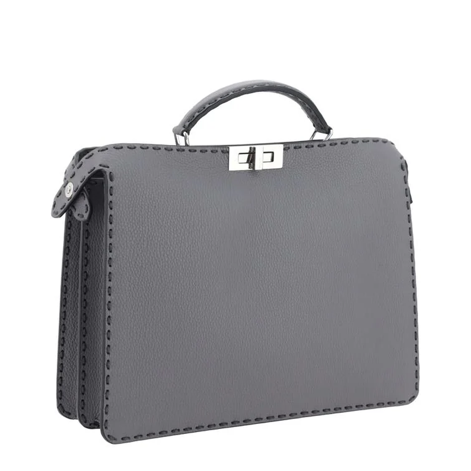 Peekaboo ISeeU Medium Leather Top Handle Bags - Gray