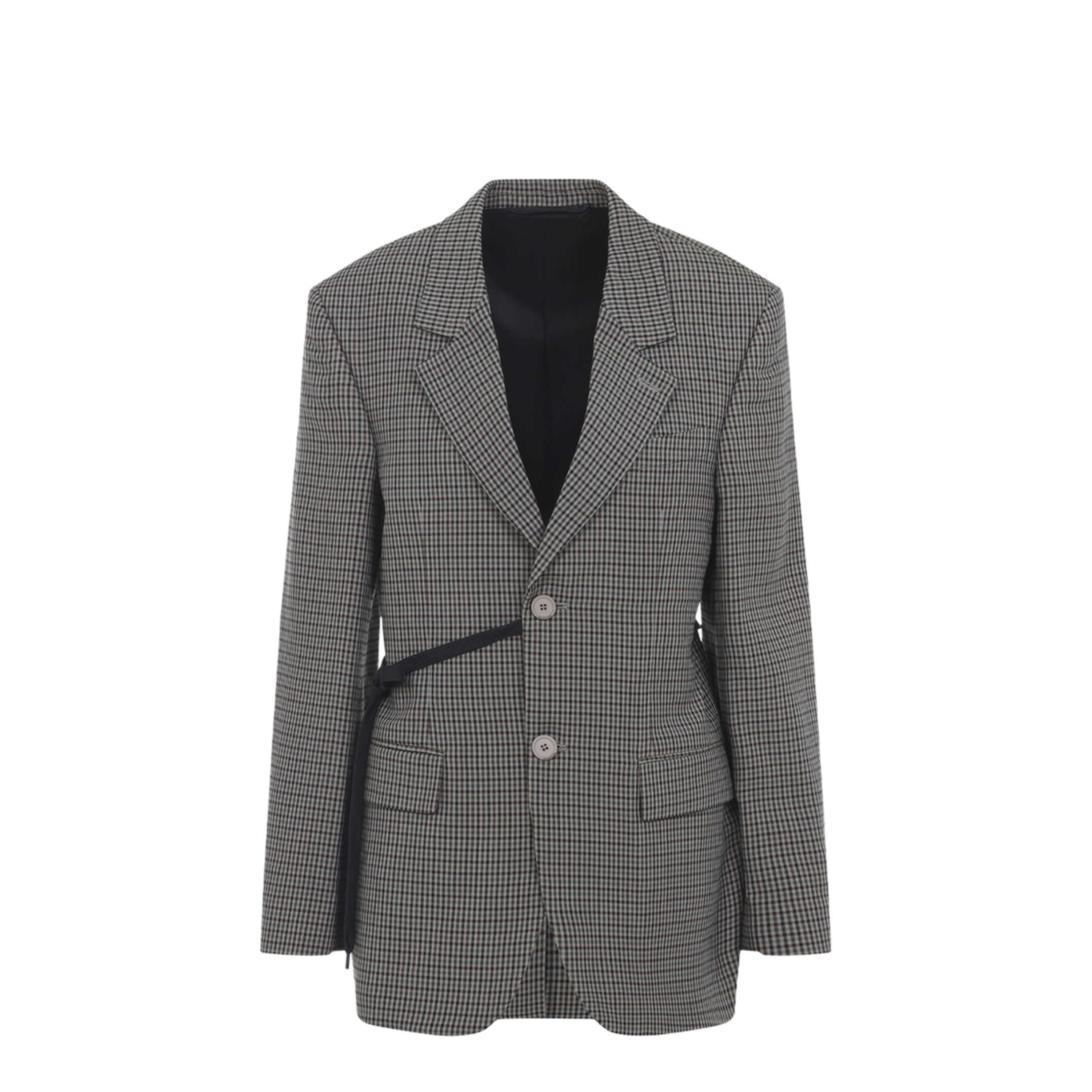 Wrap Tailored Jacket in Khaki/Brown