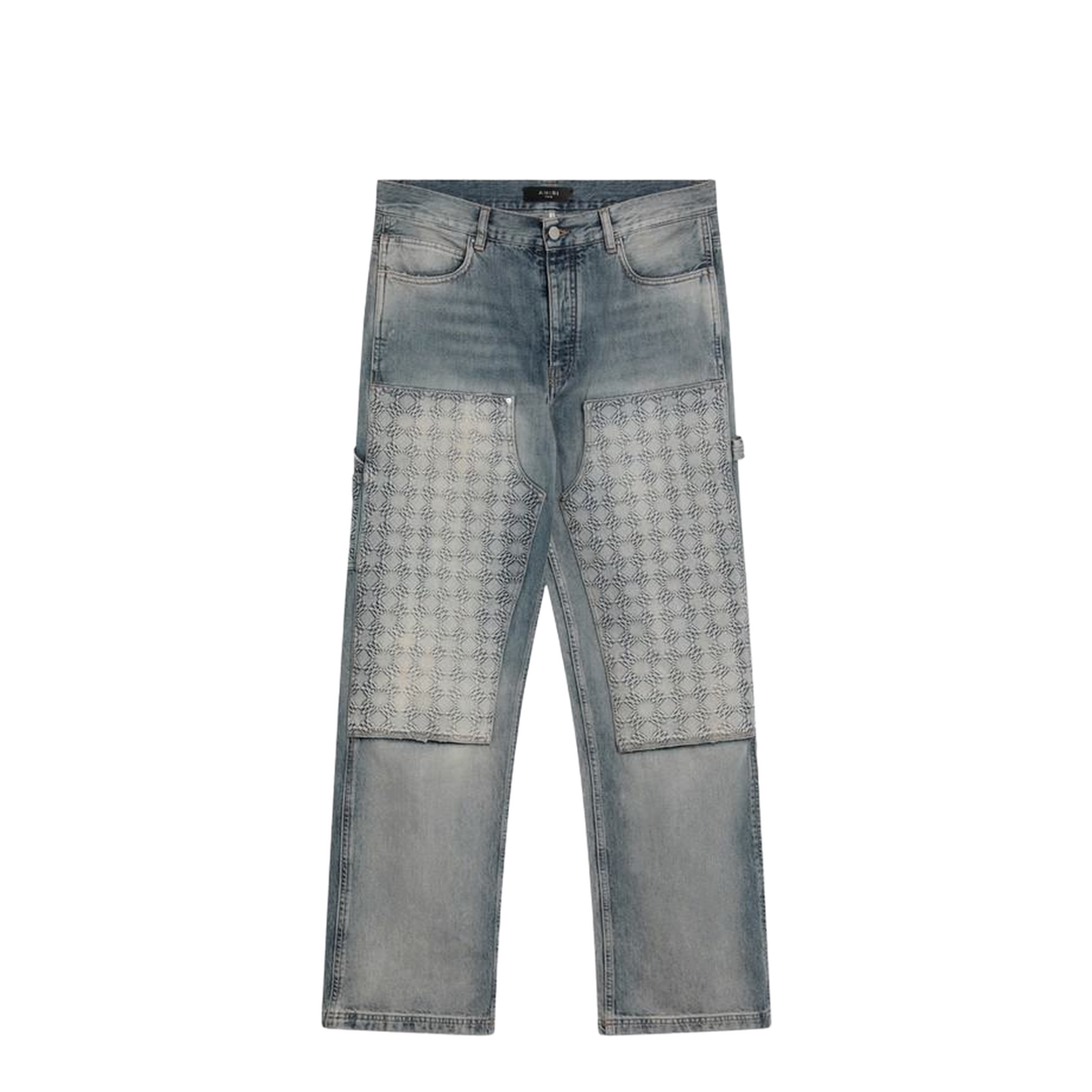 Washed Jeans With Decorative Panel