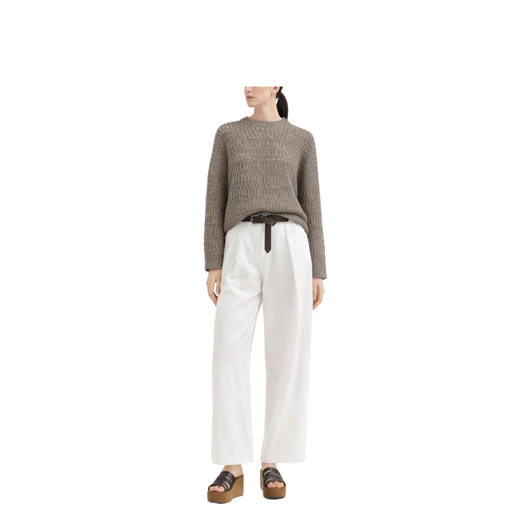 Linen Knitted Sweater Grey