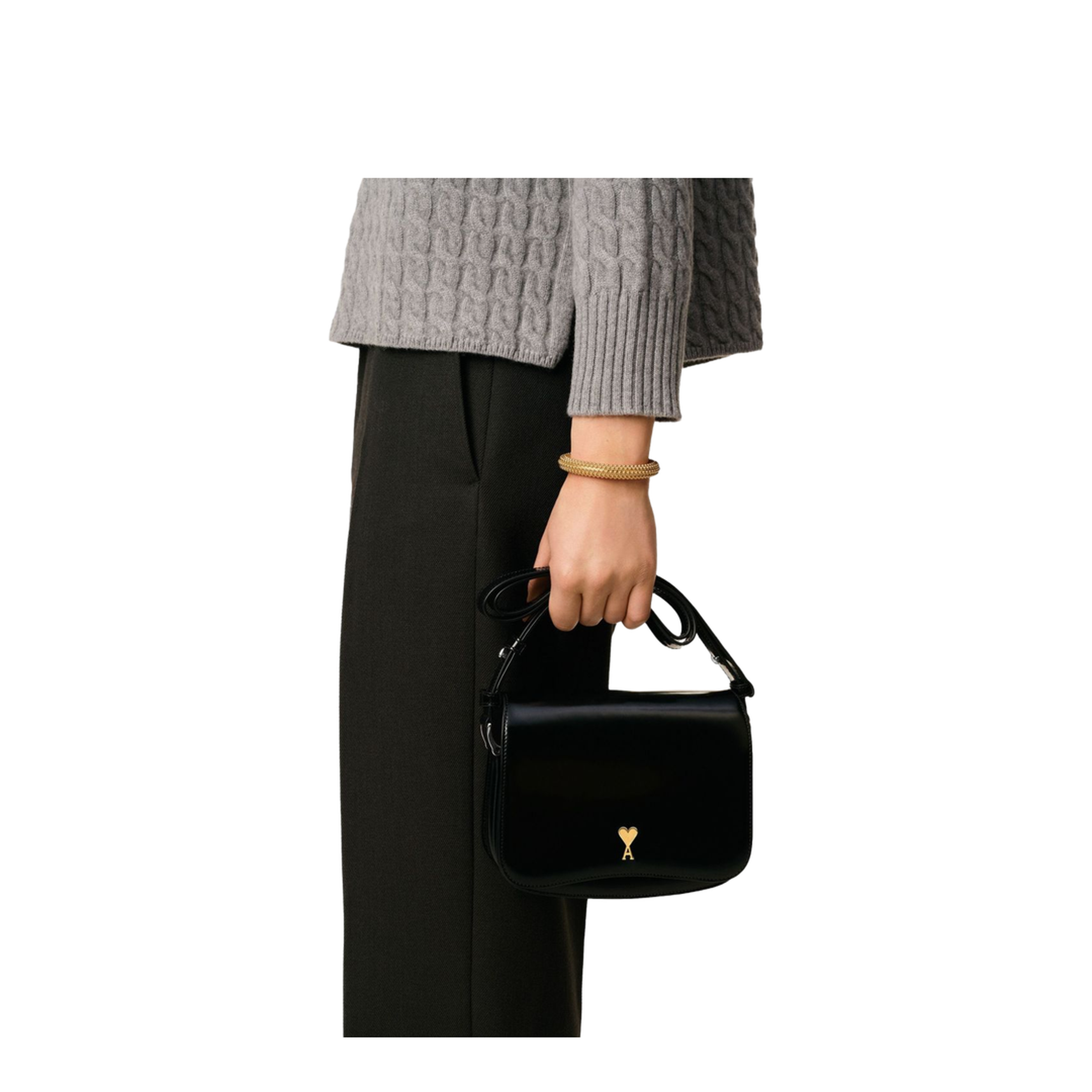 MAYFEYR - Ami Paris - Black Glazed Leather Bag - ULL717AL0139001