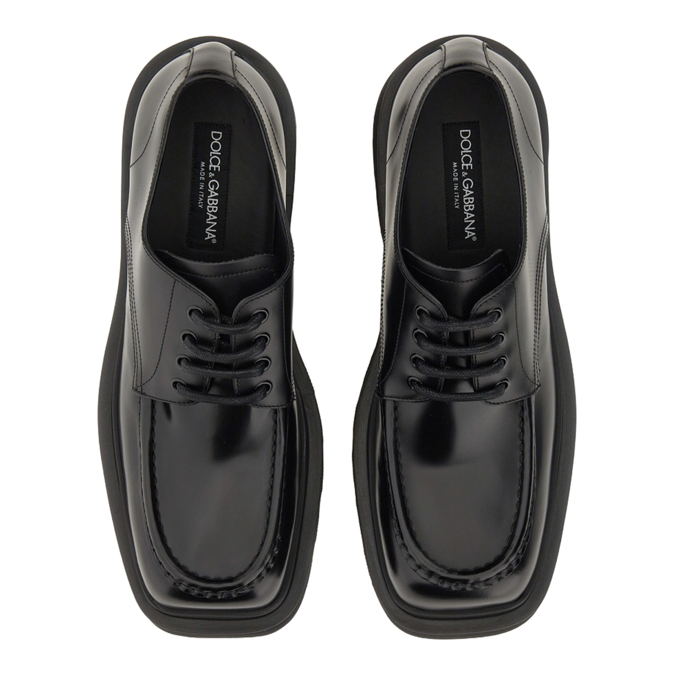 Square-Toe Leather Derby Shoes