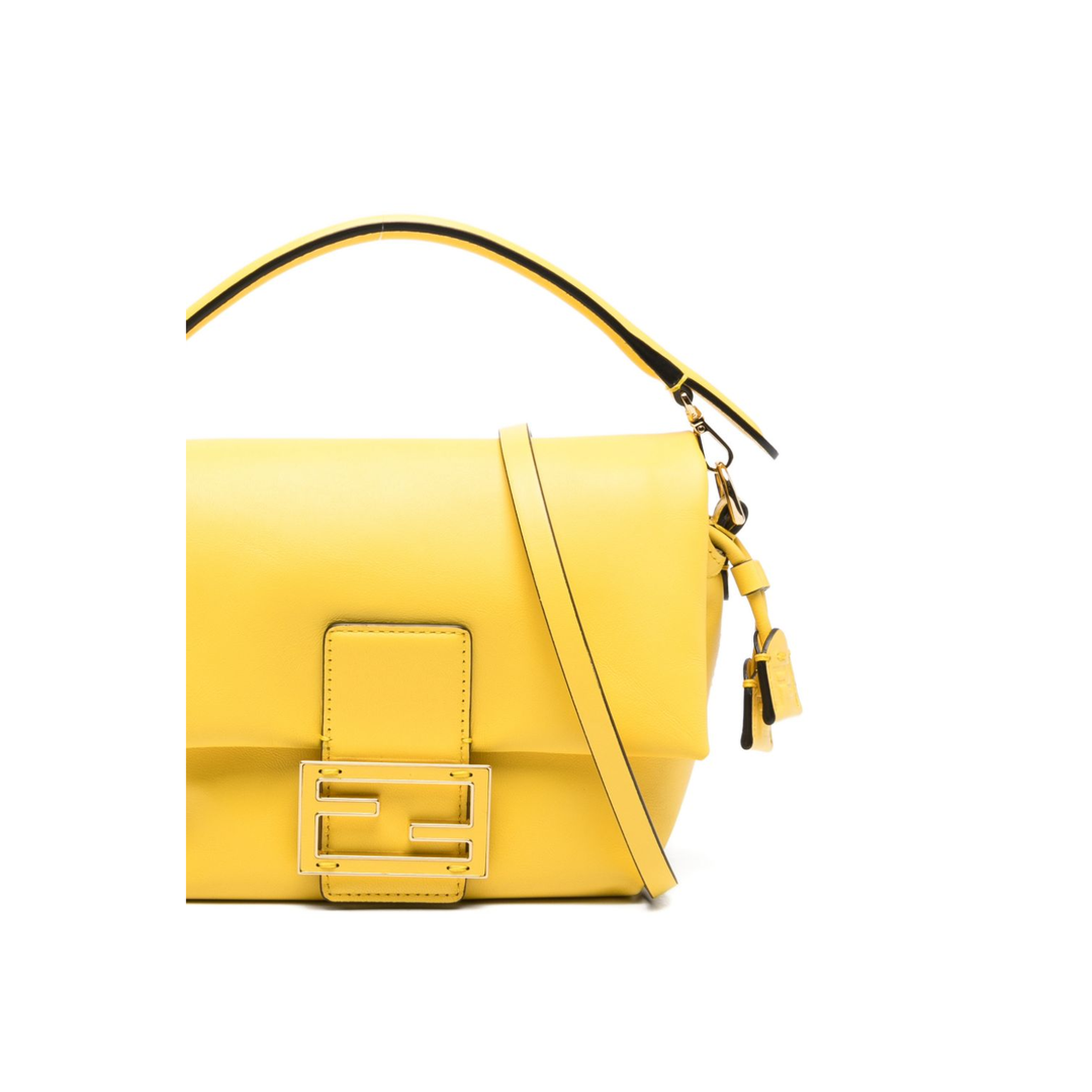 Mamma Baguette Small Lamb Leather Handbag - Giallo