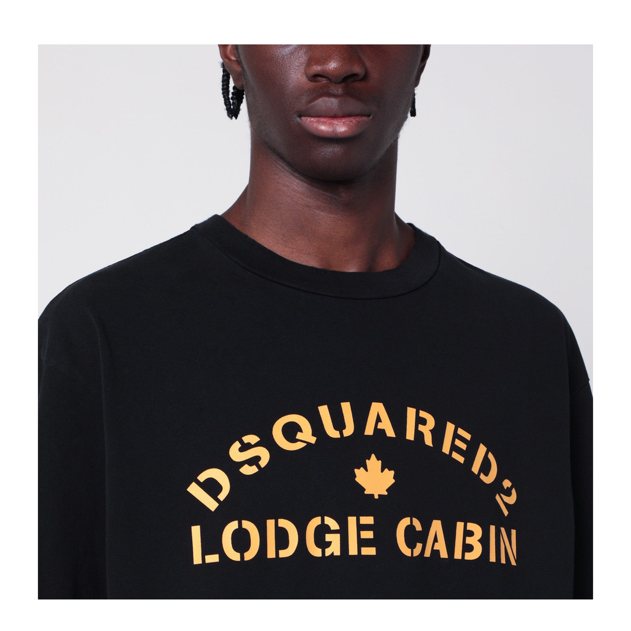 Black Cotton T-Shirt with Logo