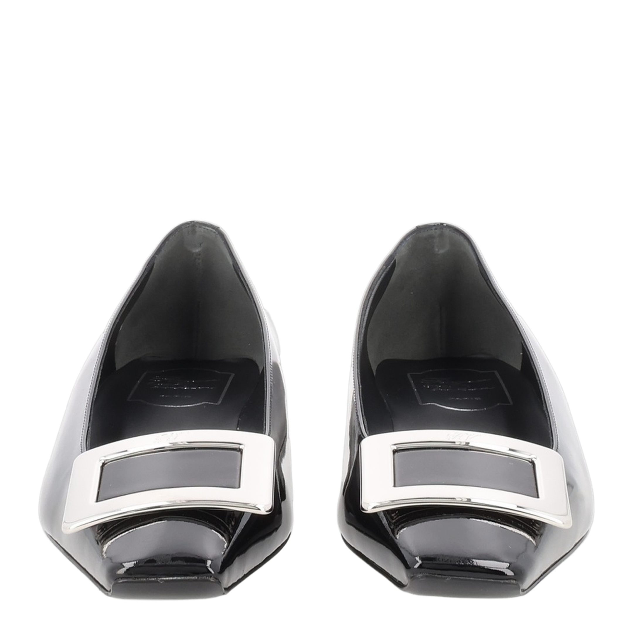 Black Patent Leather Low Block Heel