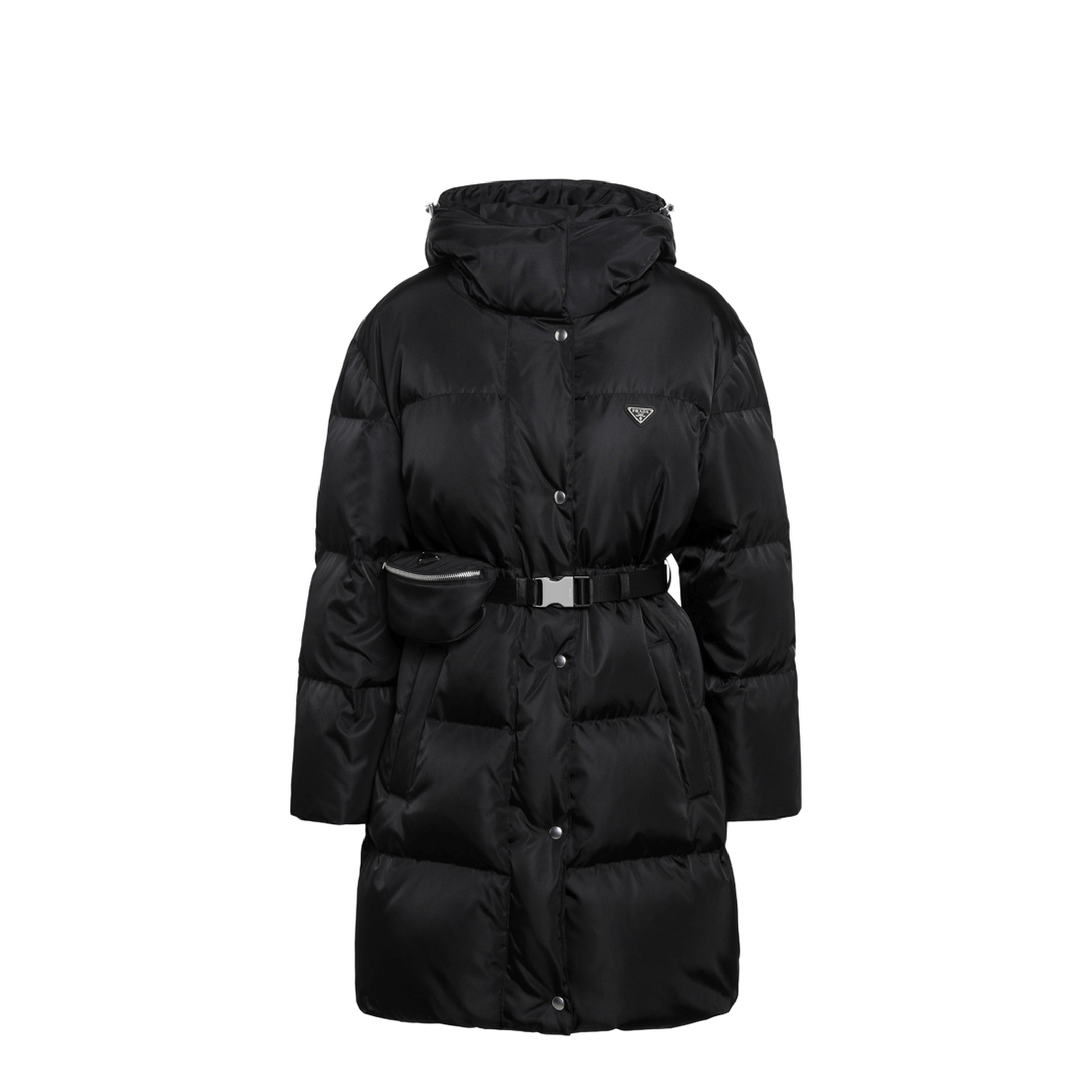 MAYFEYR - Prada - Black Re-Nylon Long Down Jacket With Belt Bag - 29Y395OOO1WQ8F0002