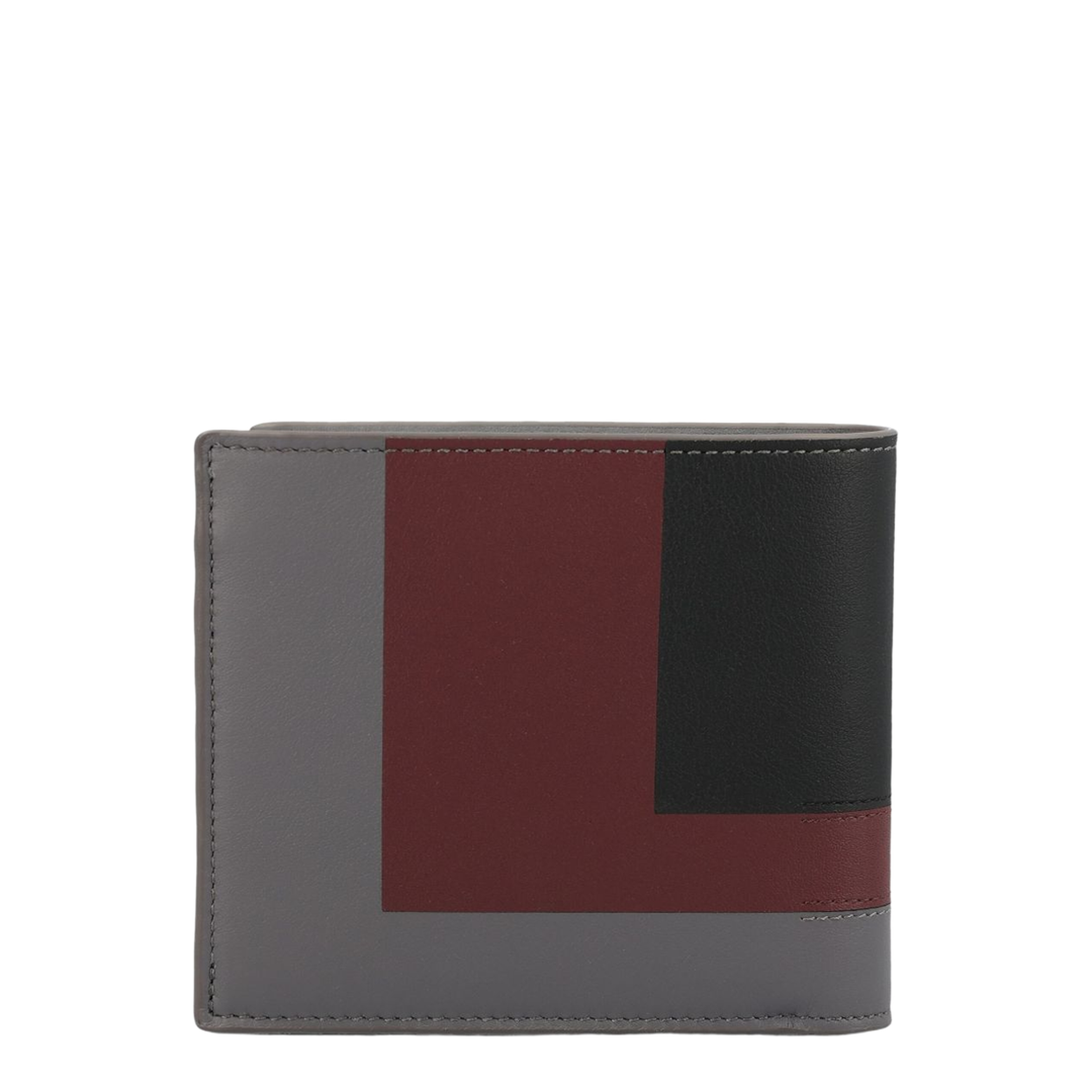 Bifold Wallet In Nappa Calfskin - Ardesia/Deep Ruby