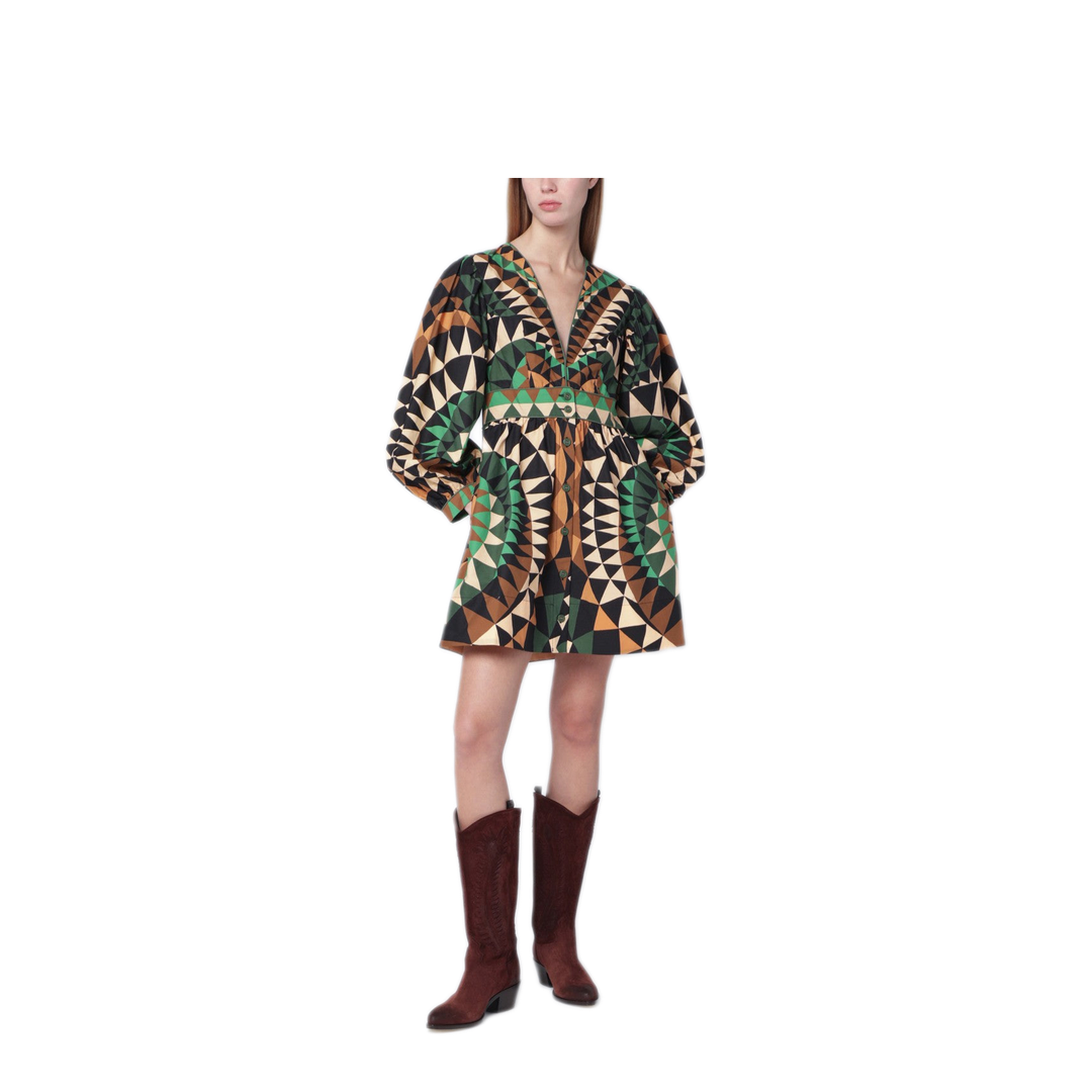 MAYFEYR - Farm Rio - Green Heart Deco Mini Dress - 351132CO26059
