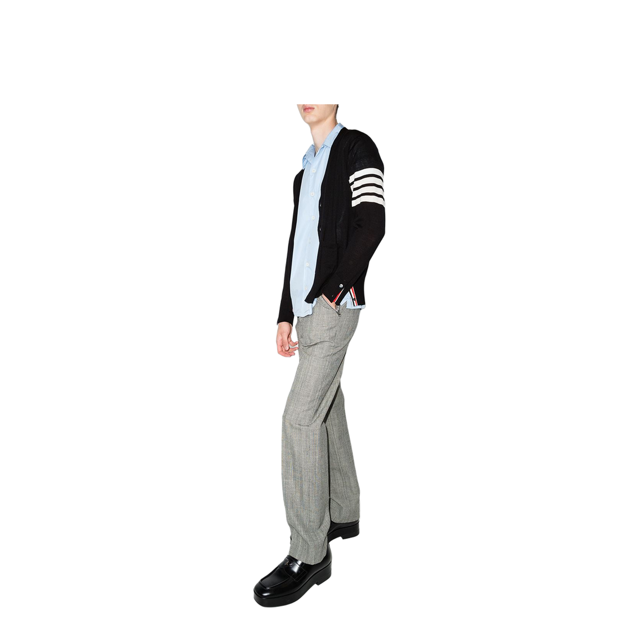 4-Bar Stripe Sustainable V-Neck Cardigan