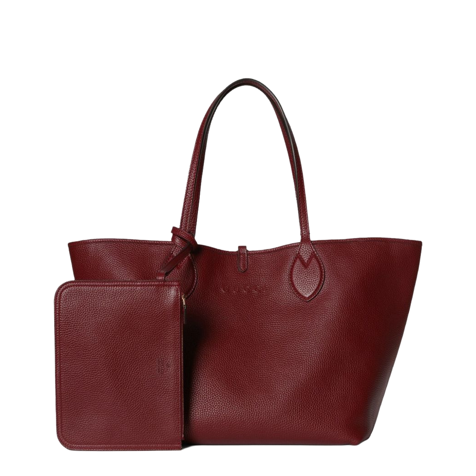 Totissima Large Leather Tote Bags - Burgundy