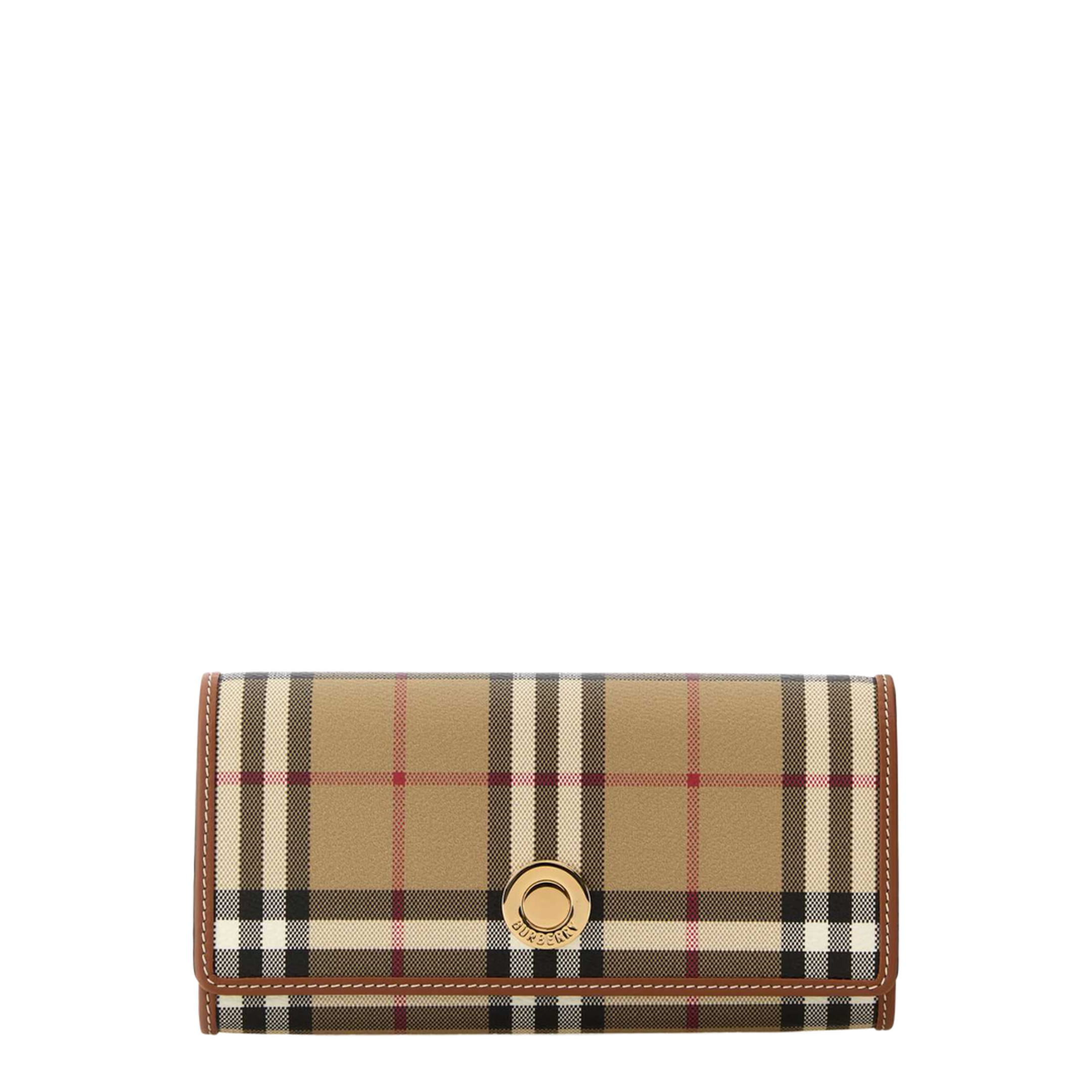 Vintage Check Printed Canvas Wallet - Briar Brown