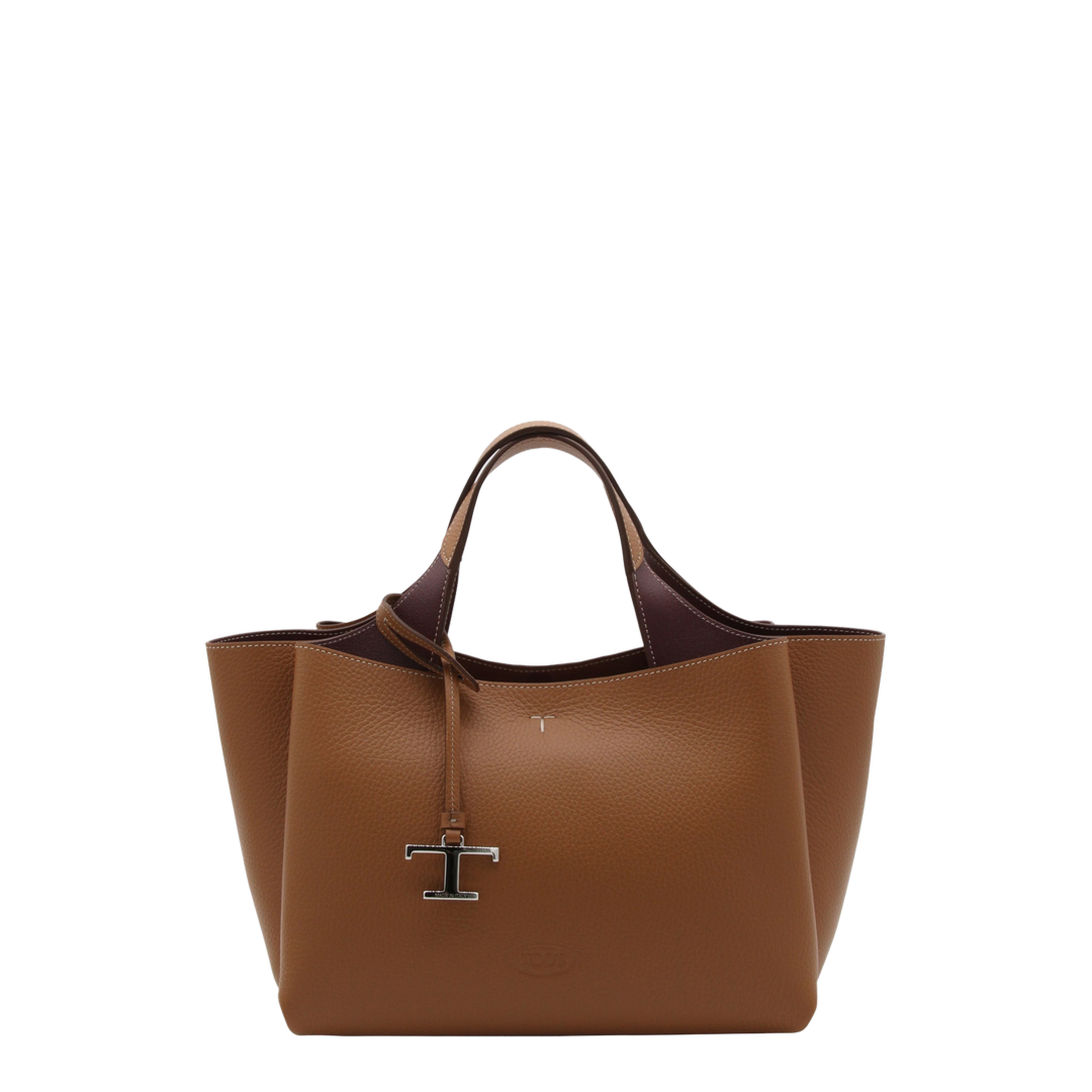T Timeless Mini Calfskin Top-Handle Bag - Kenya Bordeaux