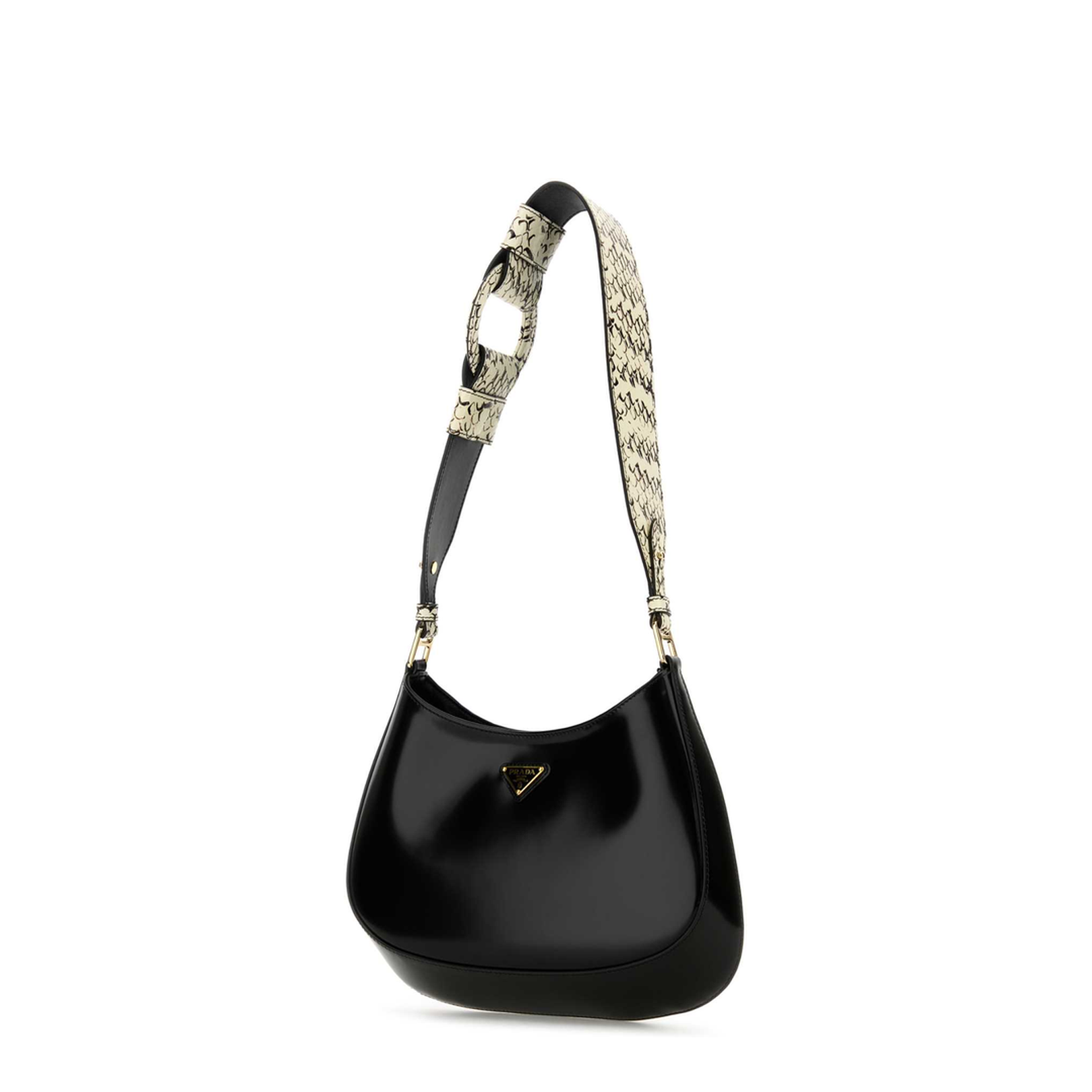 Black Leather Cleo Shoulder Bag