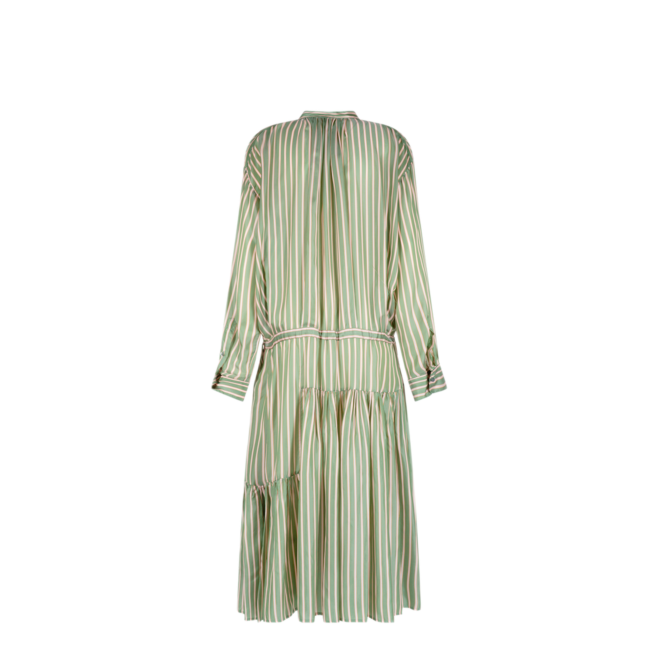 MAYFEYR - Dries Van Noten - Striped Long Dress With Drawstring Waist - 0110503274604