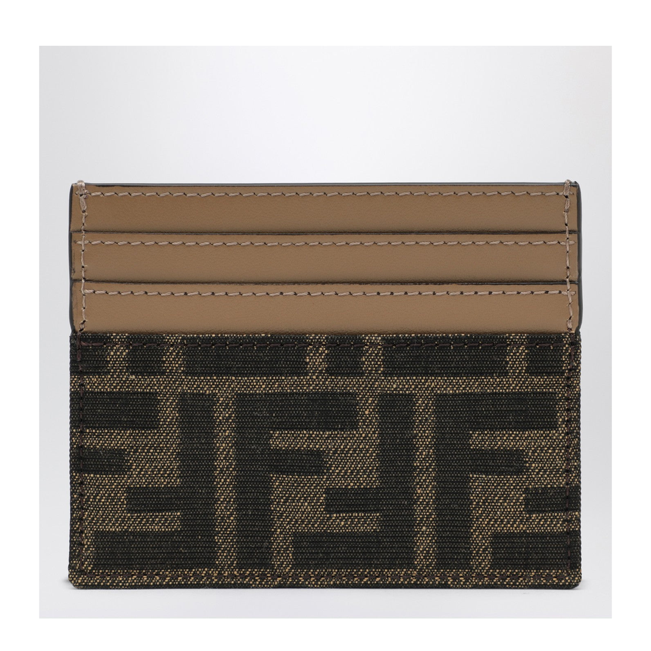 Baguette Card Case in Brown FF Jacquard Fabric