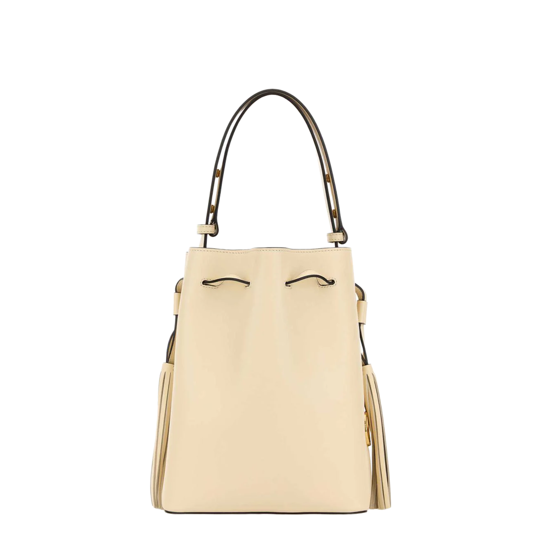 VLogo Leather Signature Bucket Bag Ivory