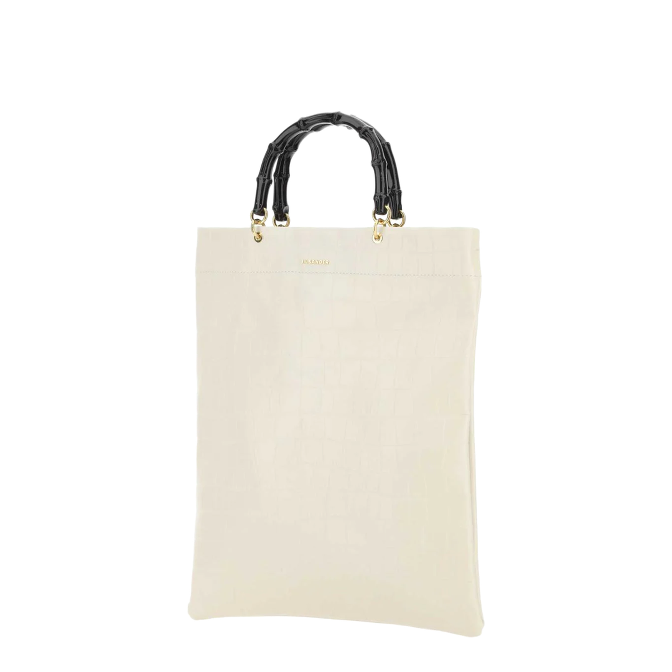 Ivory Leather Medium Shopping Bag