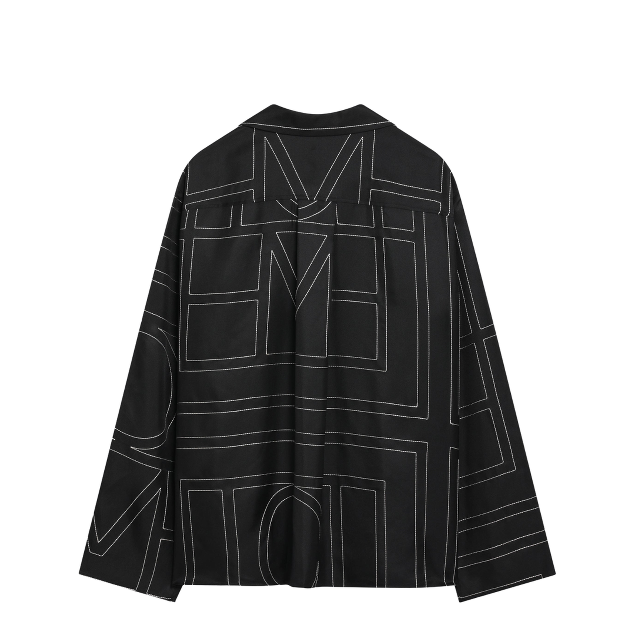 MAYFEYR - Toteme - Black Monogram Silk Pajama Shirt - 213-755T707925