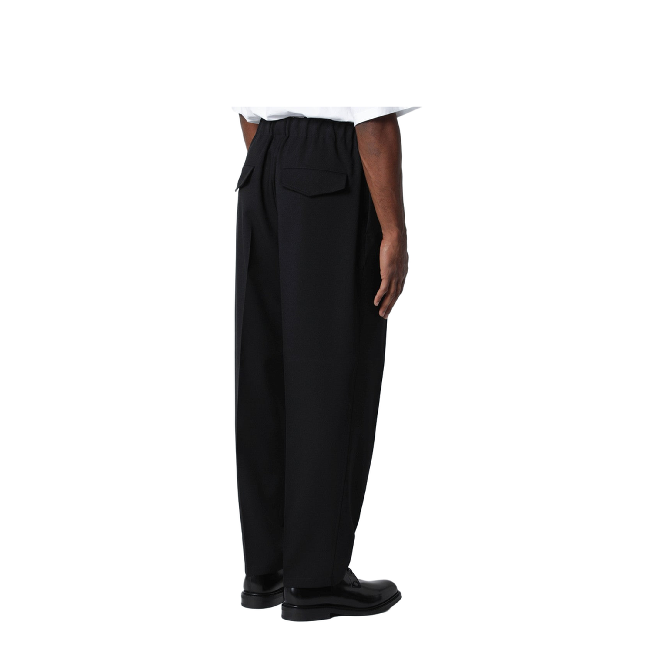 Black Technical Serge Trousers