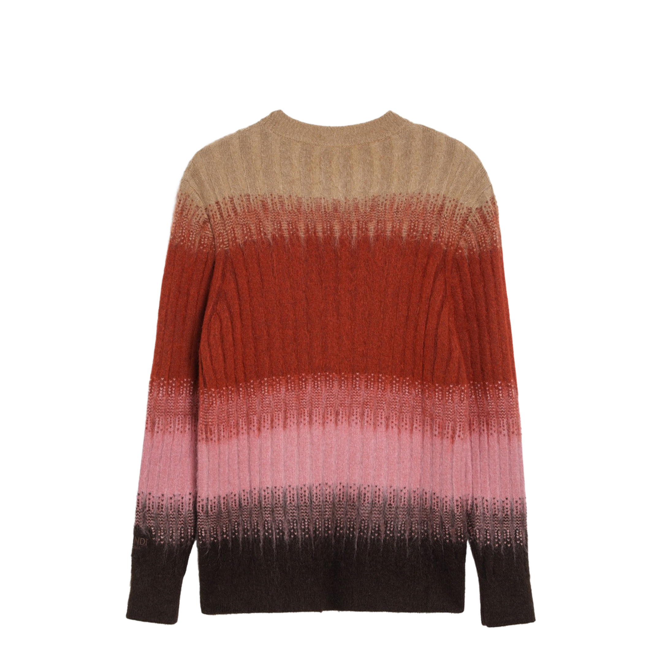 Ribbed Logo Embroidered Knit Sweater