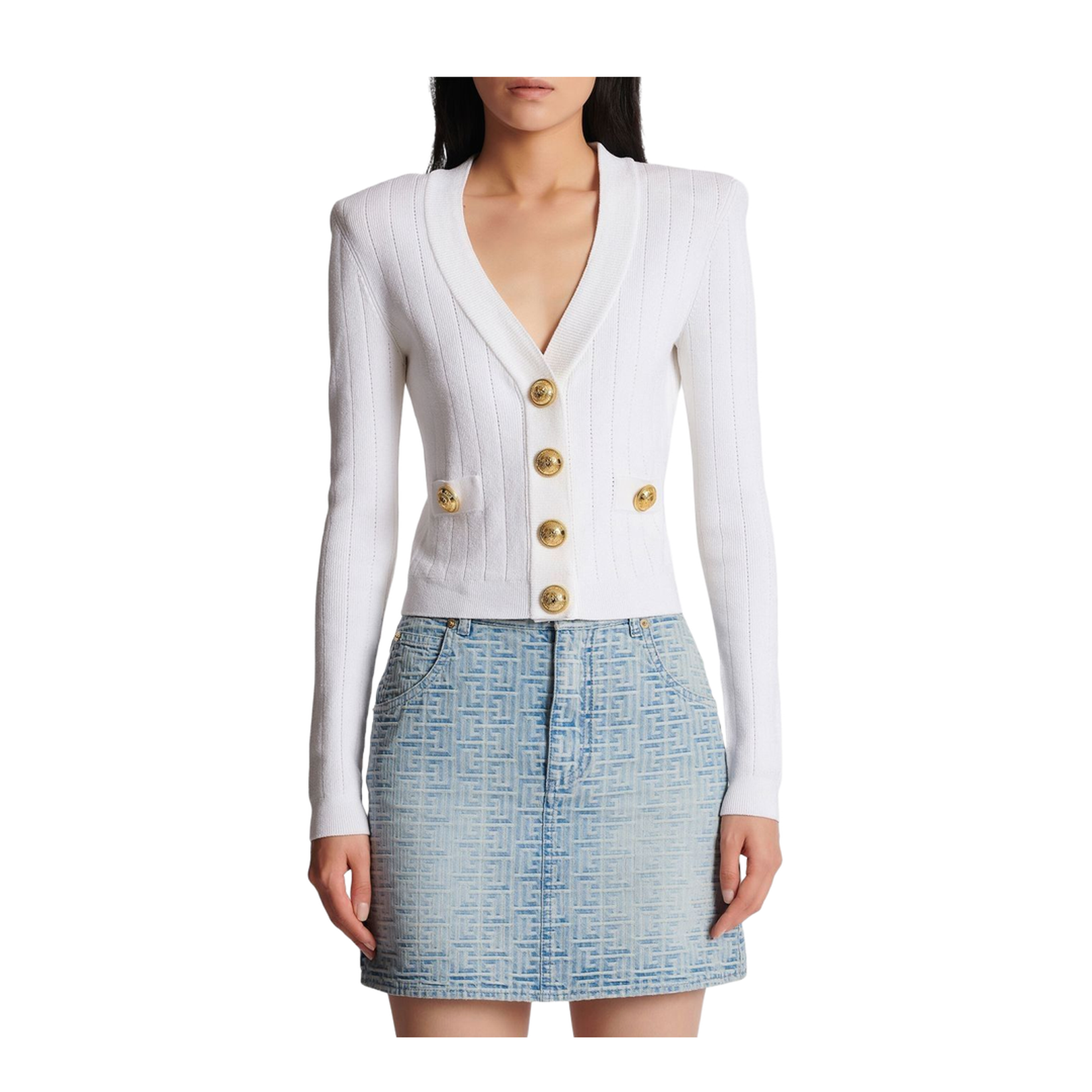 Cloud White Knitted Sweater