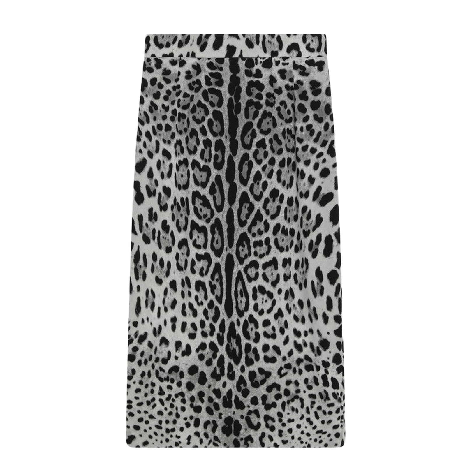 Leopard Print Silk Pencil Skirt