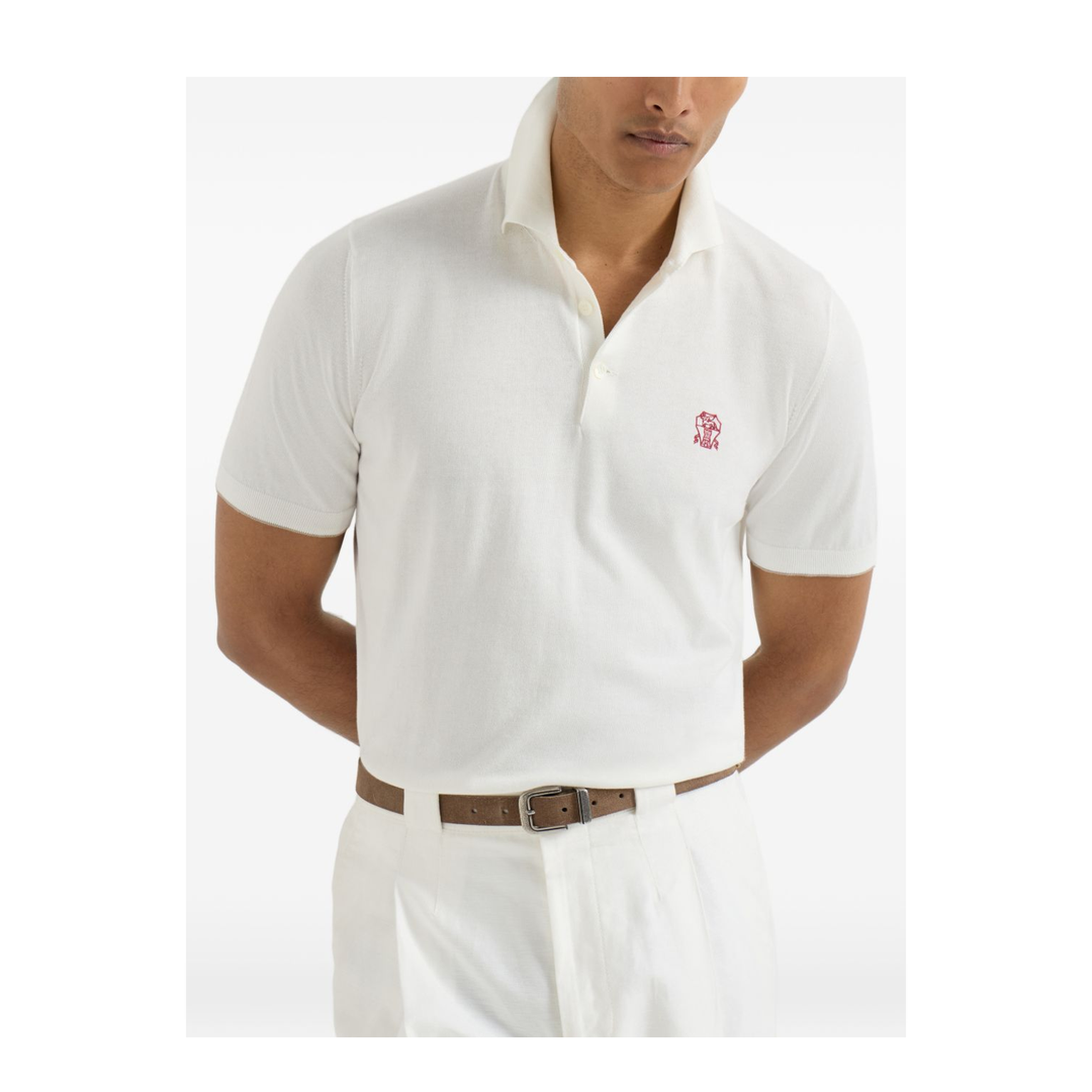 Polo Shirt Cotton Knit White