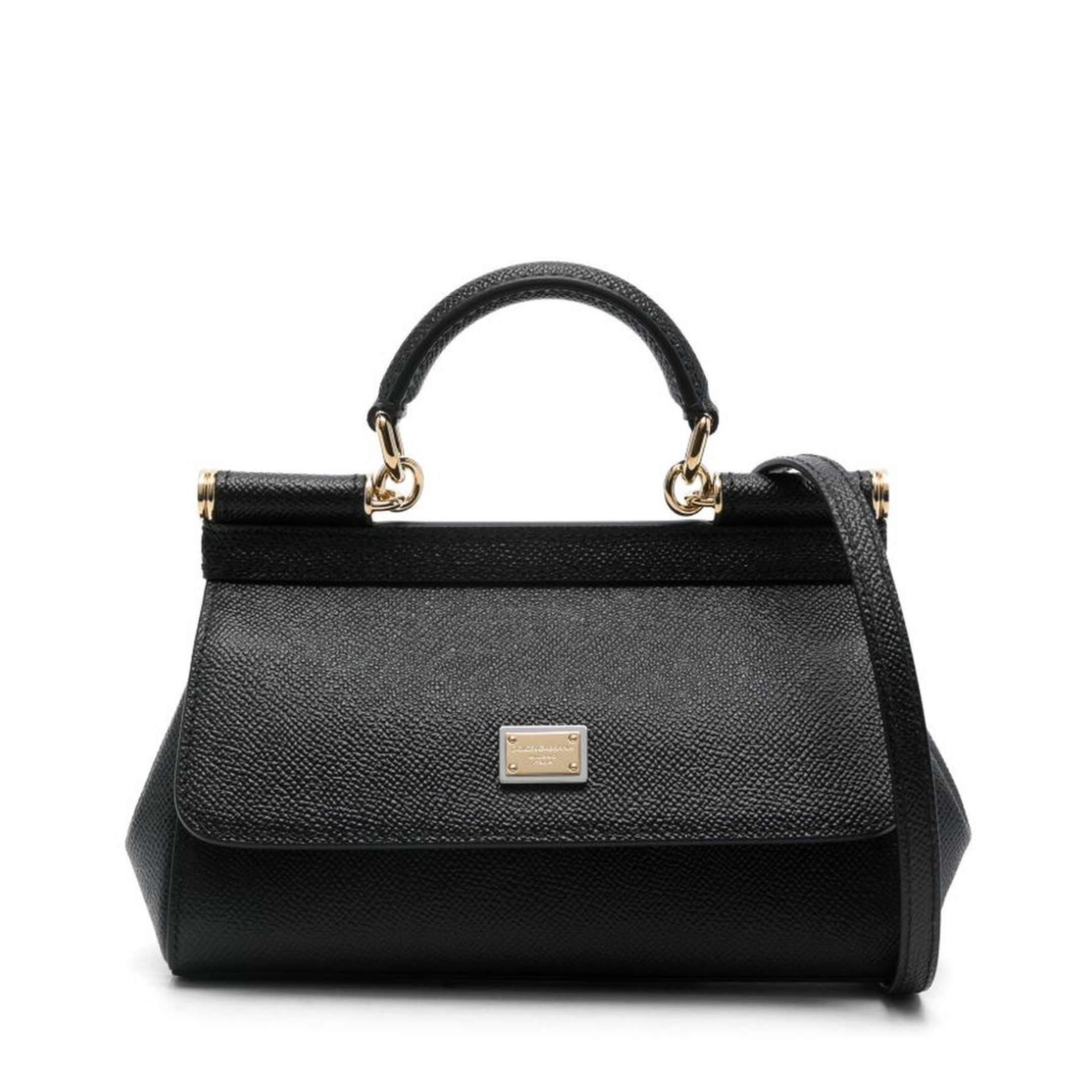 Sicily Small Calf Leather Top-Handle Bag - Nero