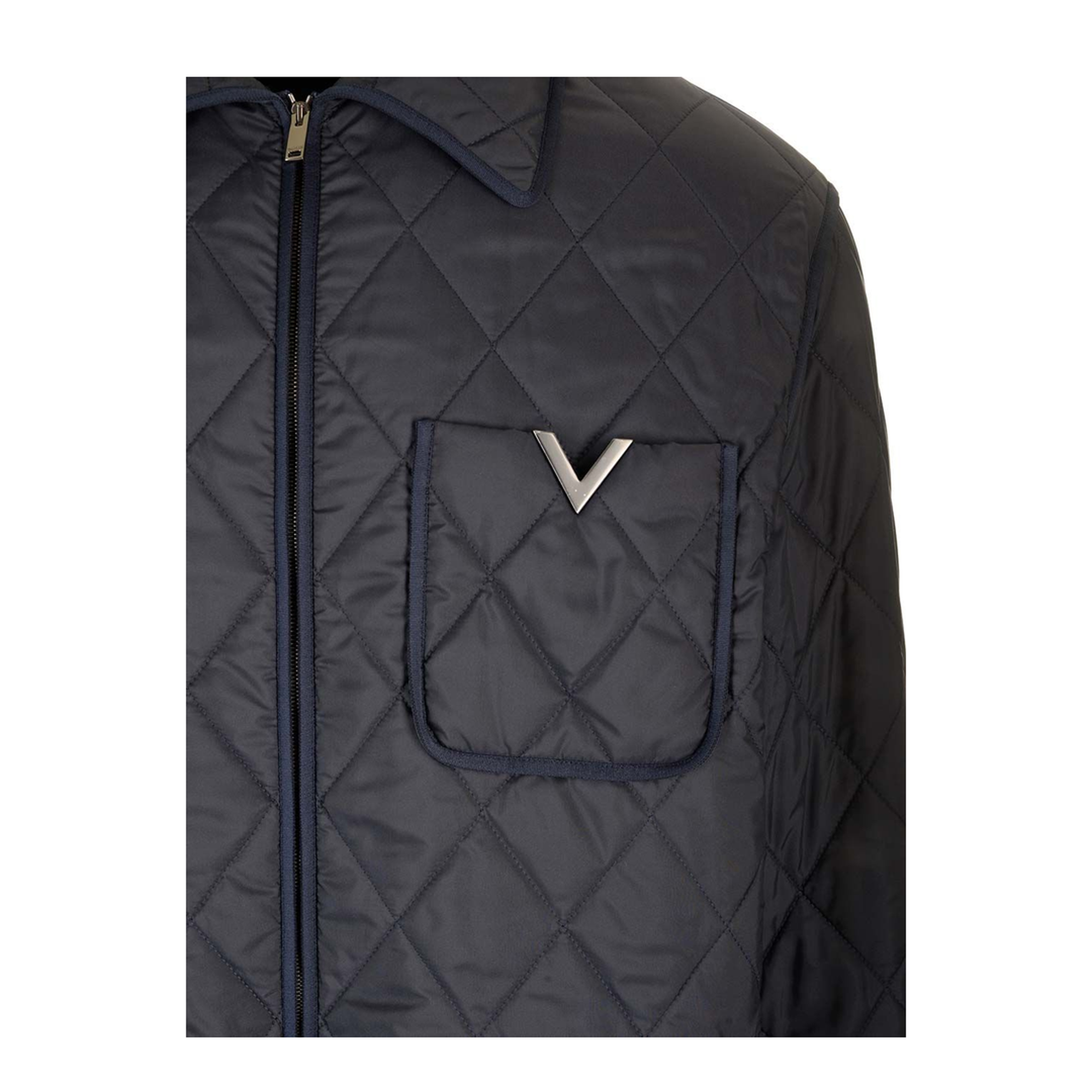 Metallic V Quilted Shirt Jacket