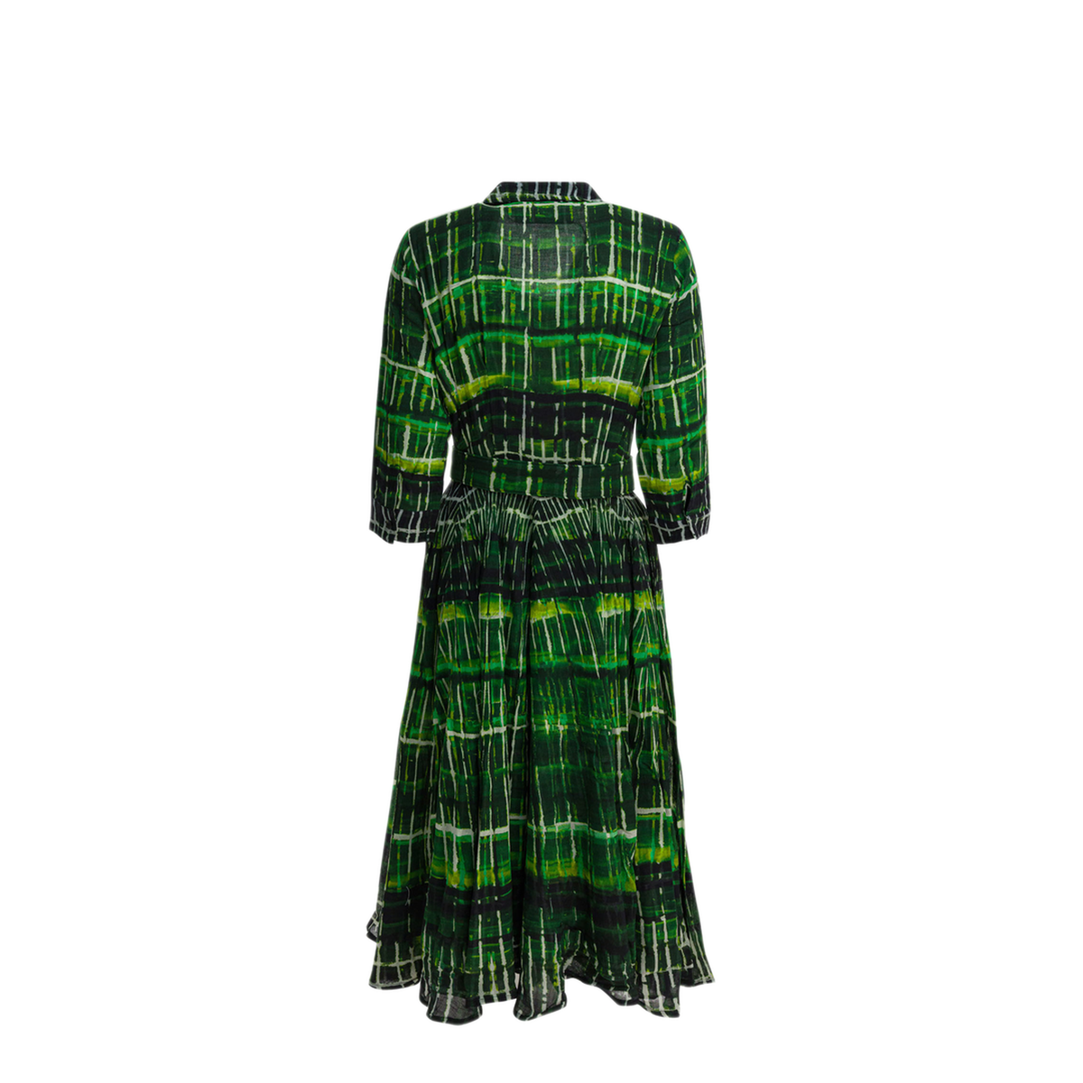 MAYFEYR - Samantha Sung - Wool Midi Dress - ASTERWATERCOLORPLAIDGREEN
