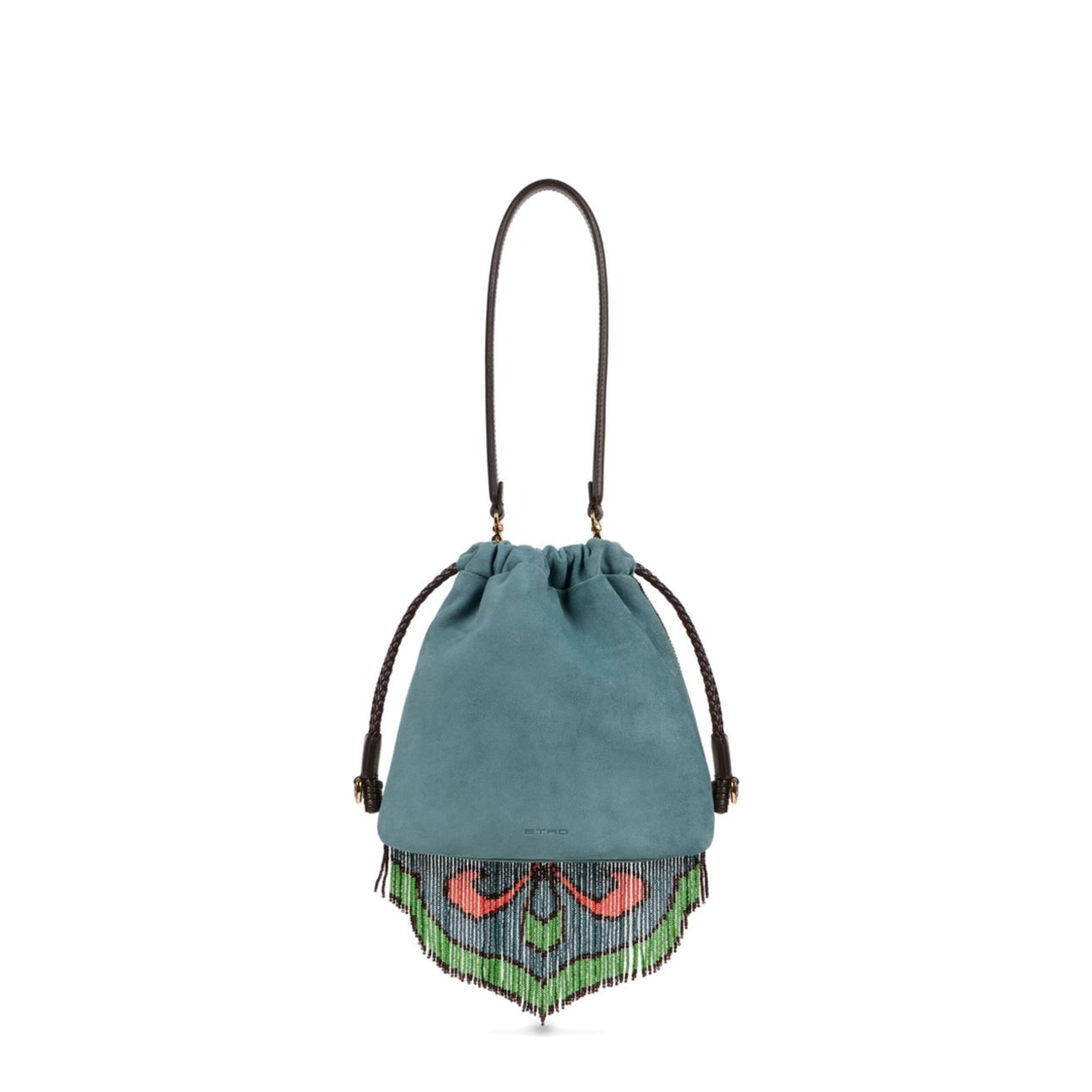 Small Suede Kalispera Bag with Beads and Fringes