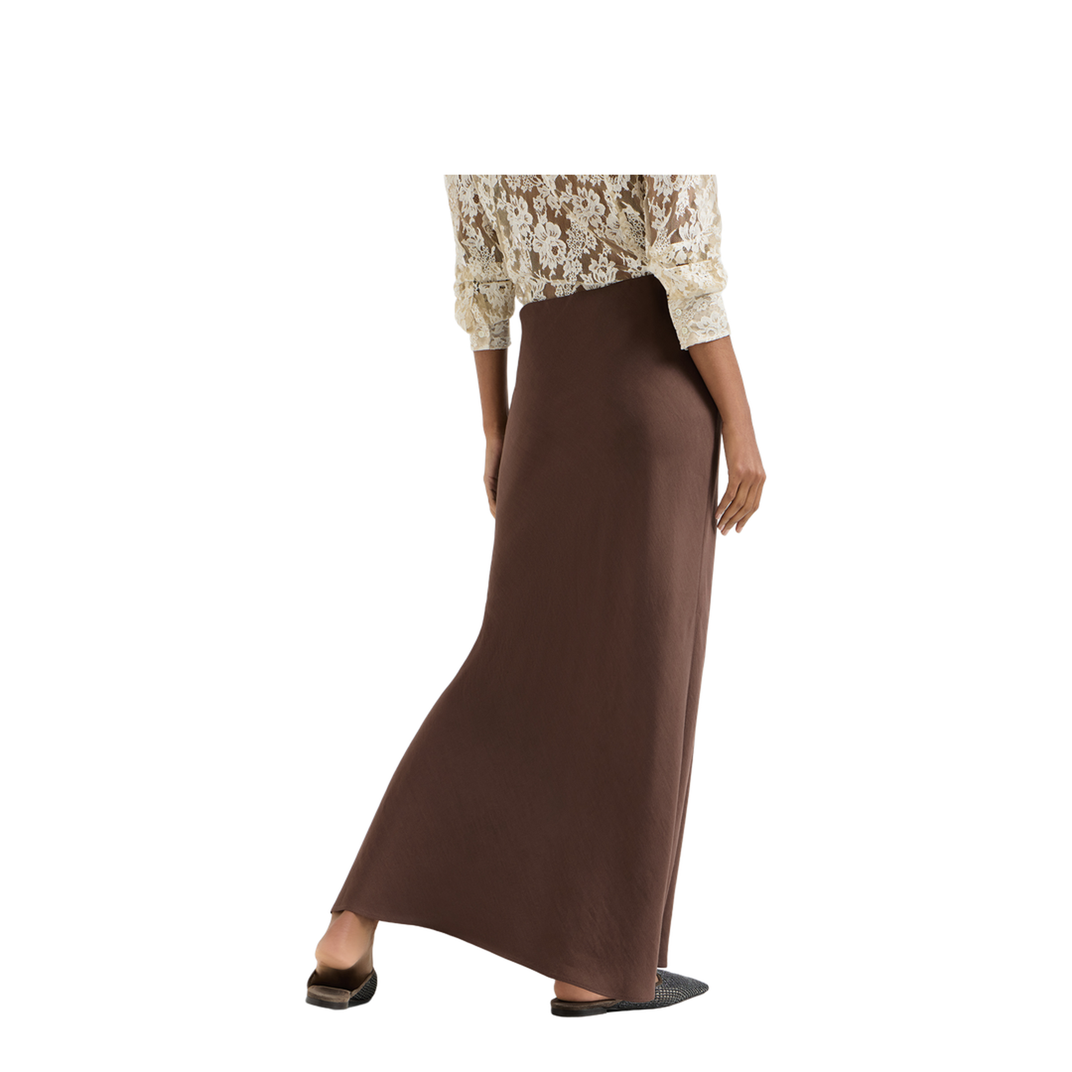 MAYFEYR - Brunello Cucinelli - Brown Viscose Blend Skirt - MH126G3396C9284