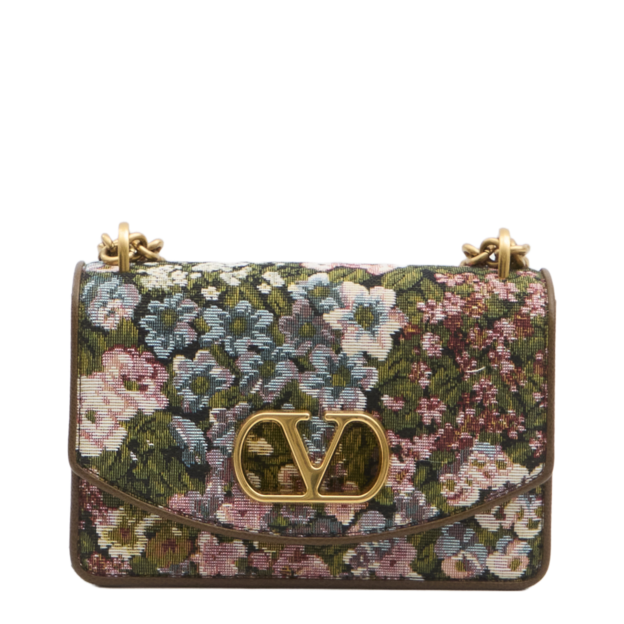 Embroidered Fabric Vain Shoulder Bag