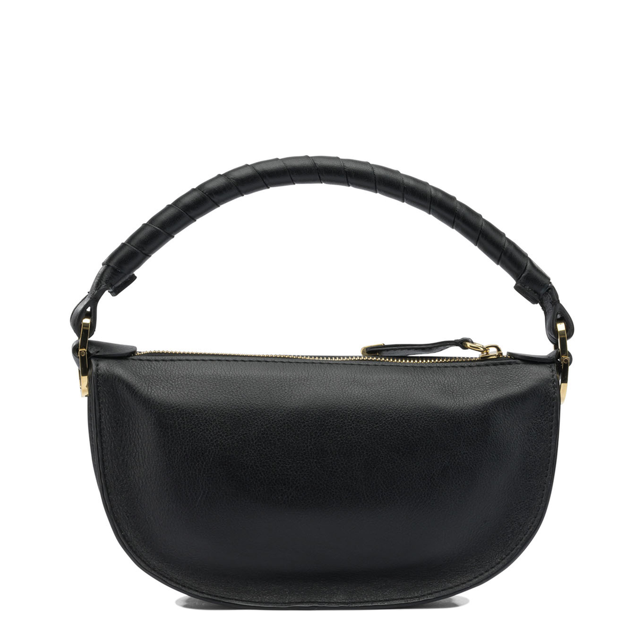 Marcie Mini Calfskin Saddle Bag - Black