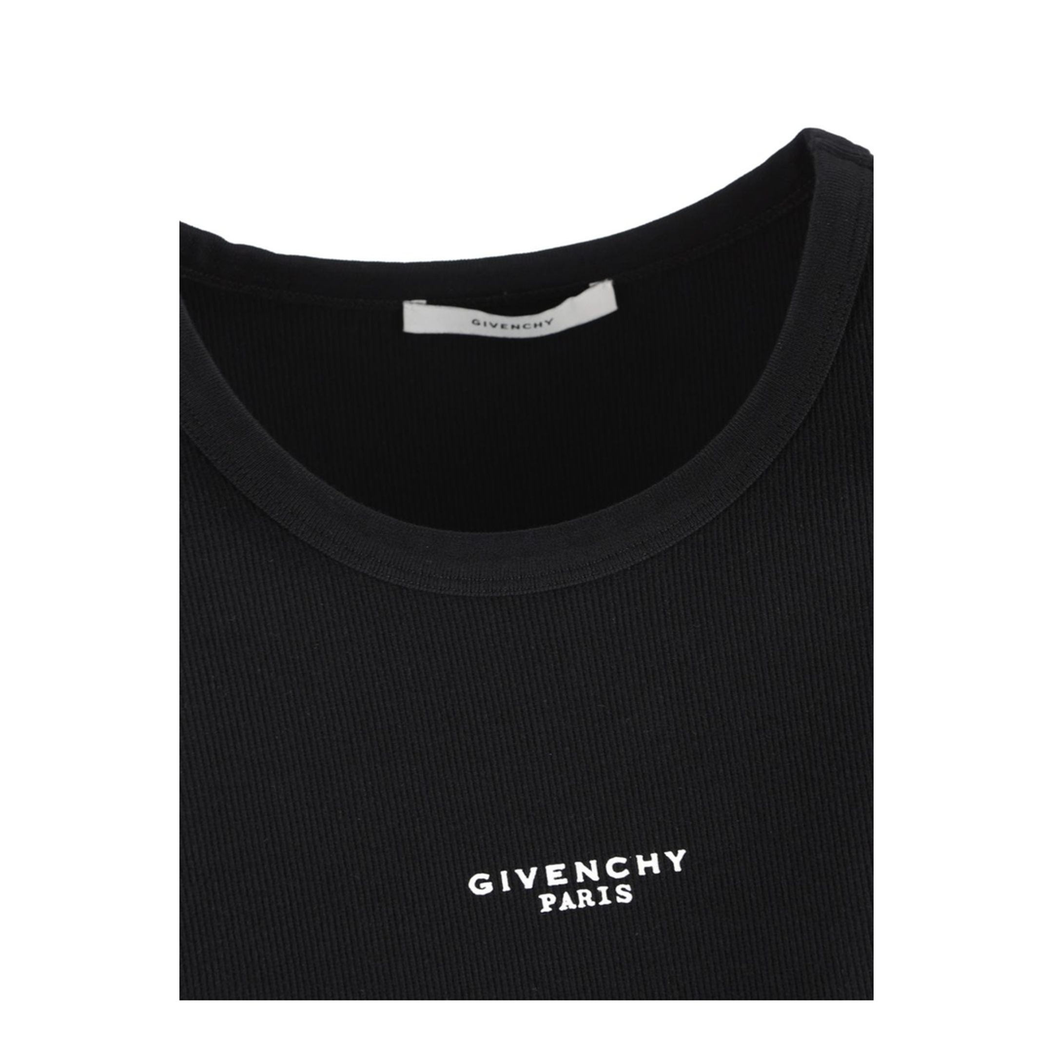 Black Slim-Cut Tank Top with Logo