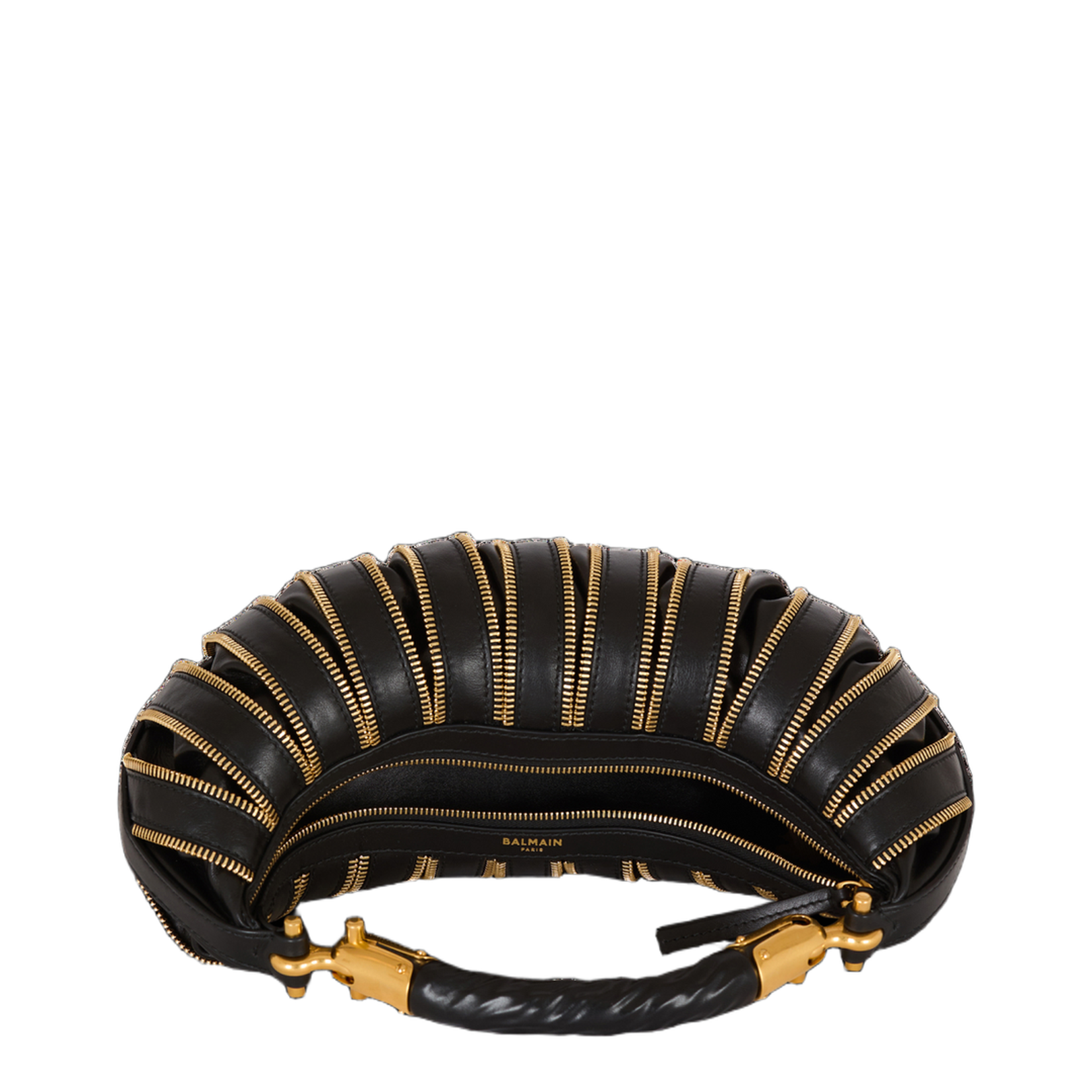 Medium Ebene Zips Bag in Calfskin Leather Black