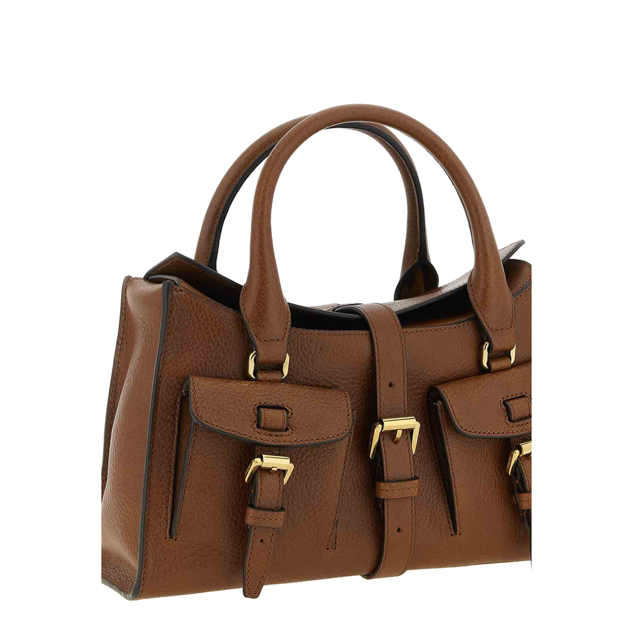Small Handbag With Adjustable And Removable Shoulder Strap And Two Front Pockets In Leather