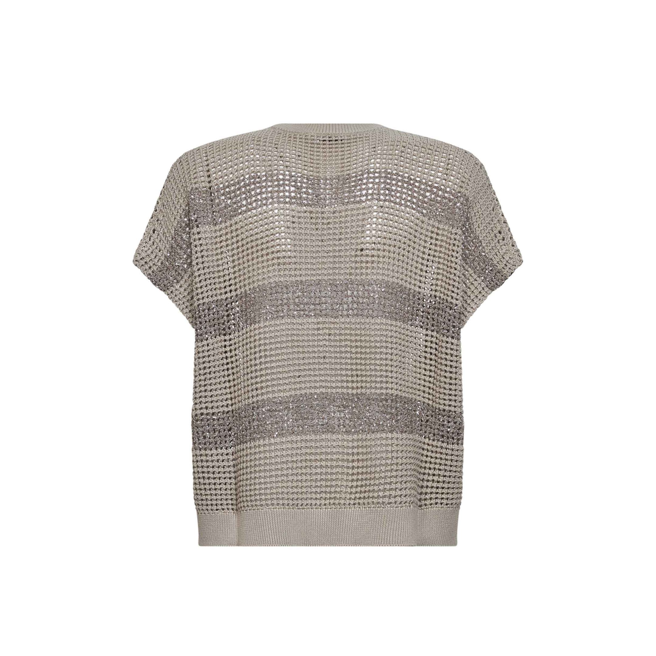 Striped Cotton Knitted Sweater - Beige