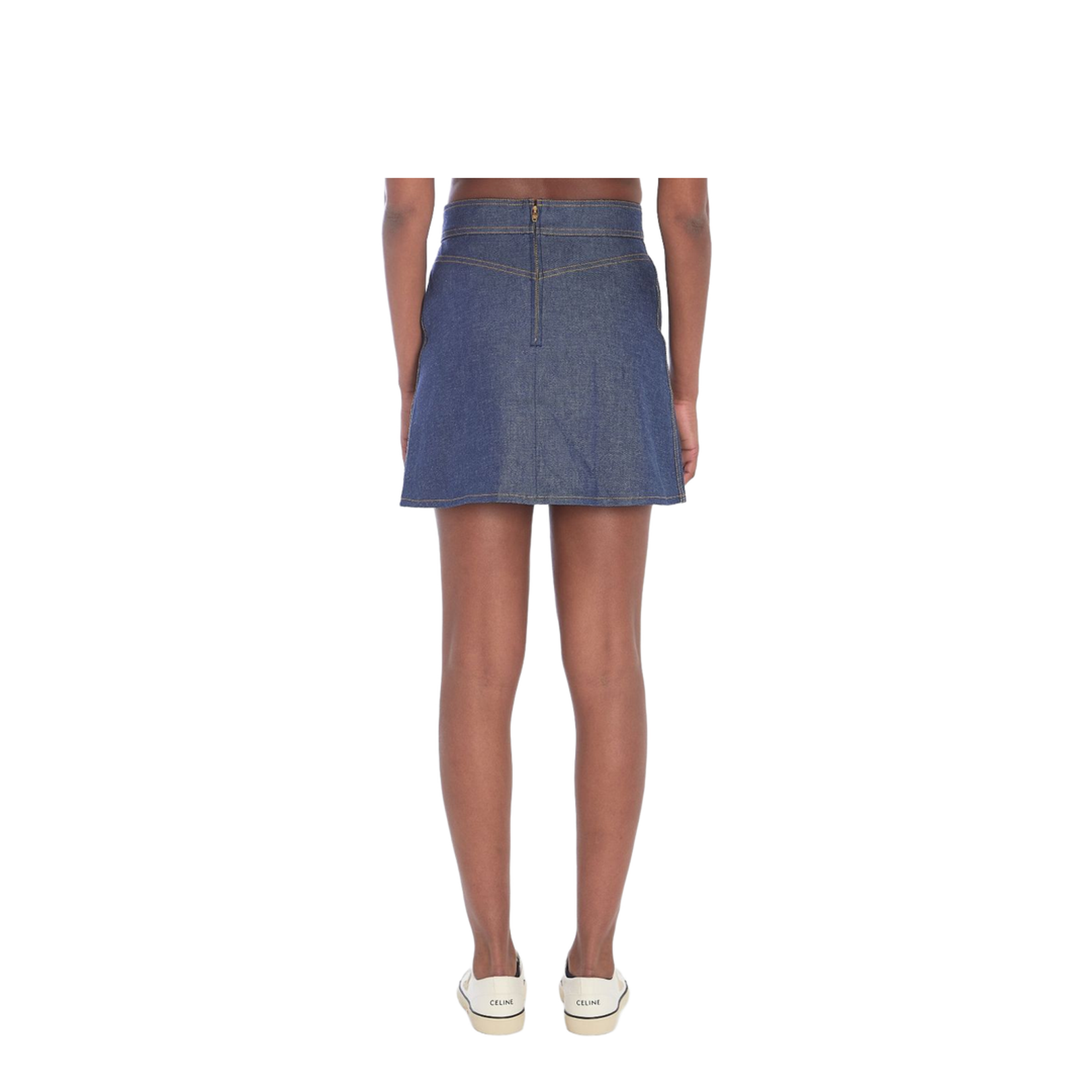 Trapeze Mini Skirt in Raw Wash Denim