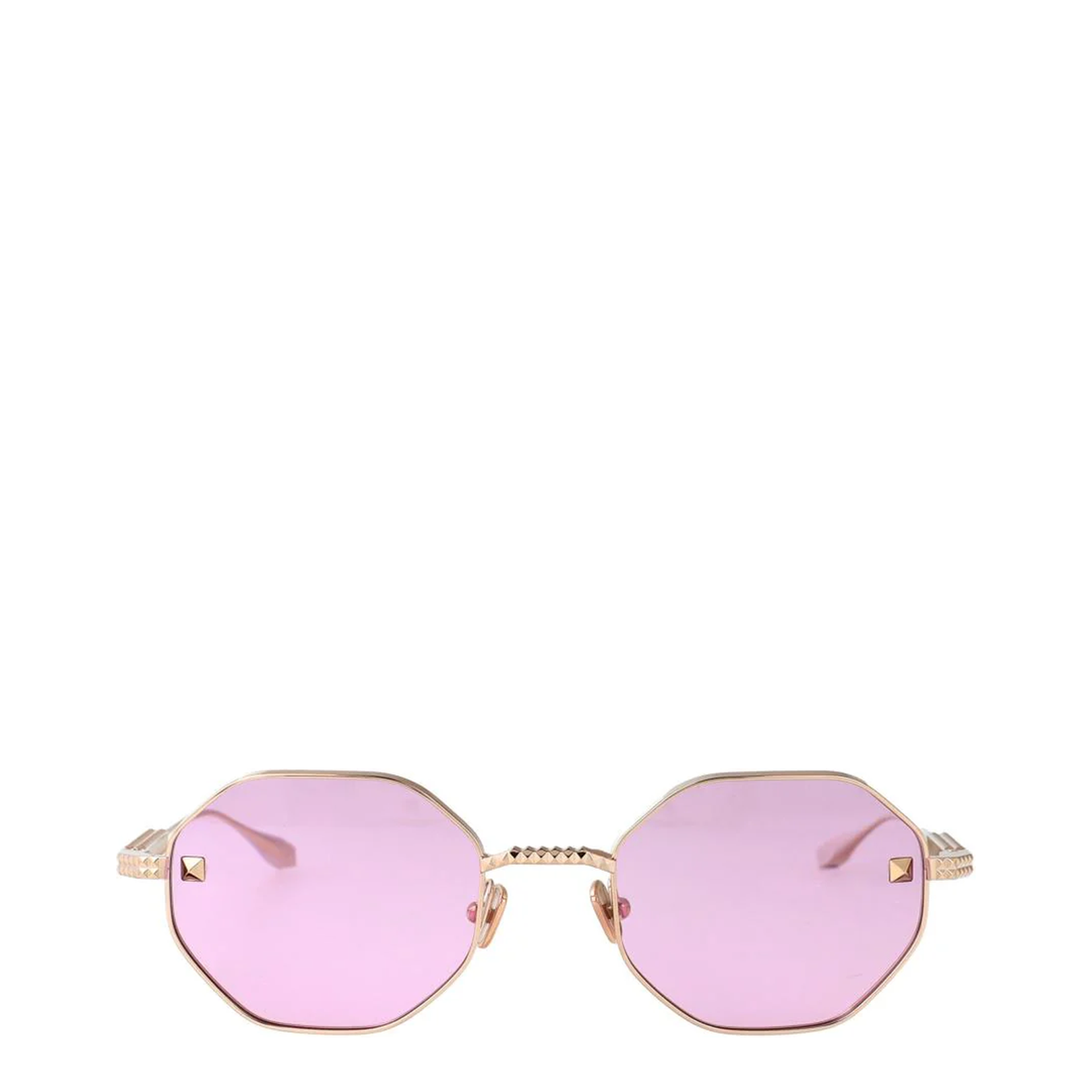 Octagonal Frame Pink Lens Sunglasses