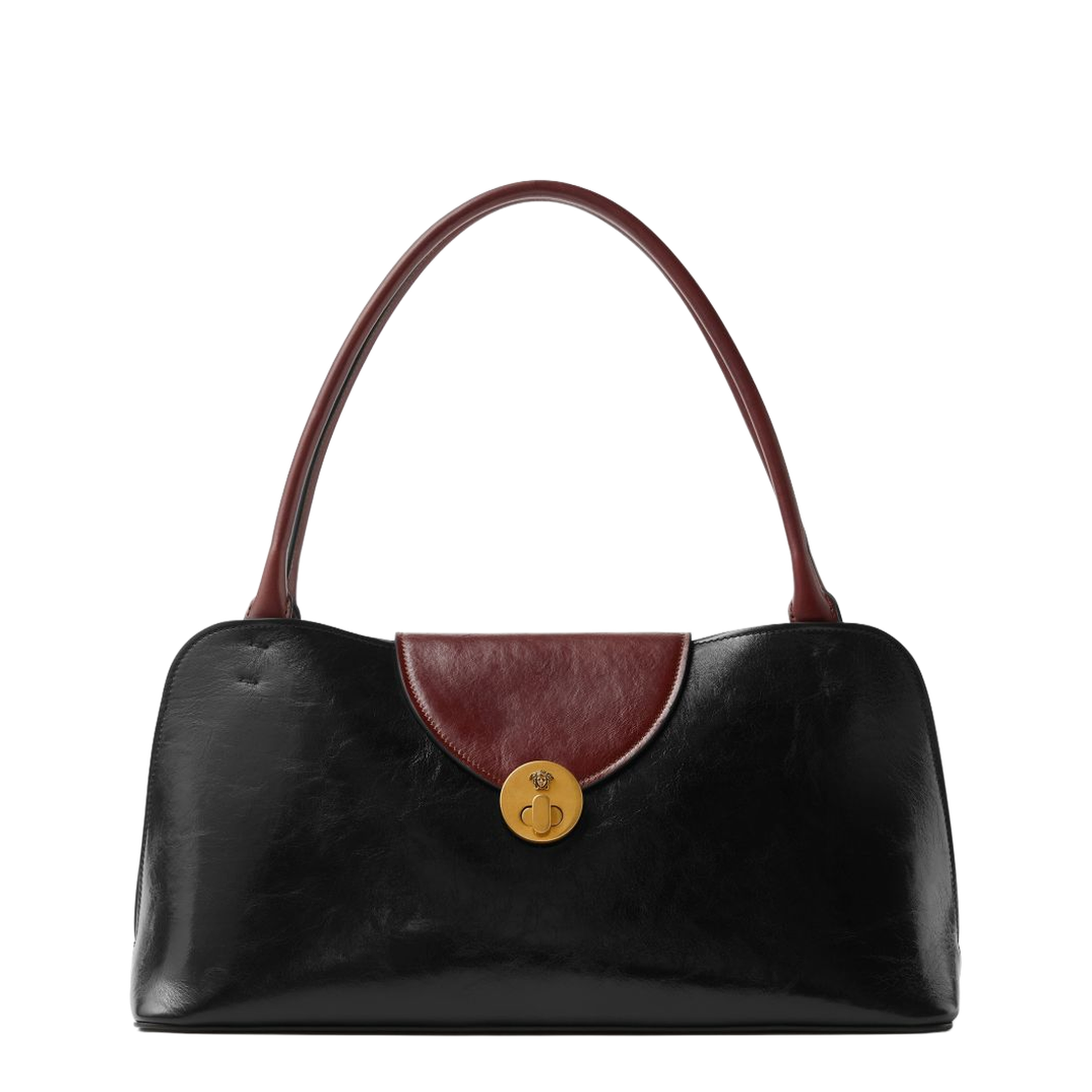 Vivian Medium Calf Leather Shoulder Bag - Aj Black Rosewood